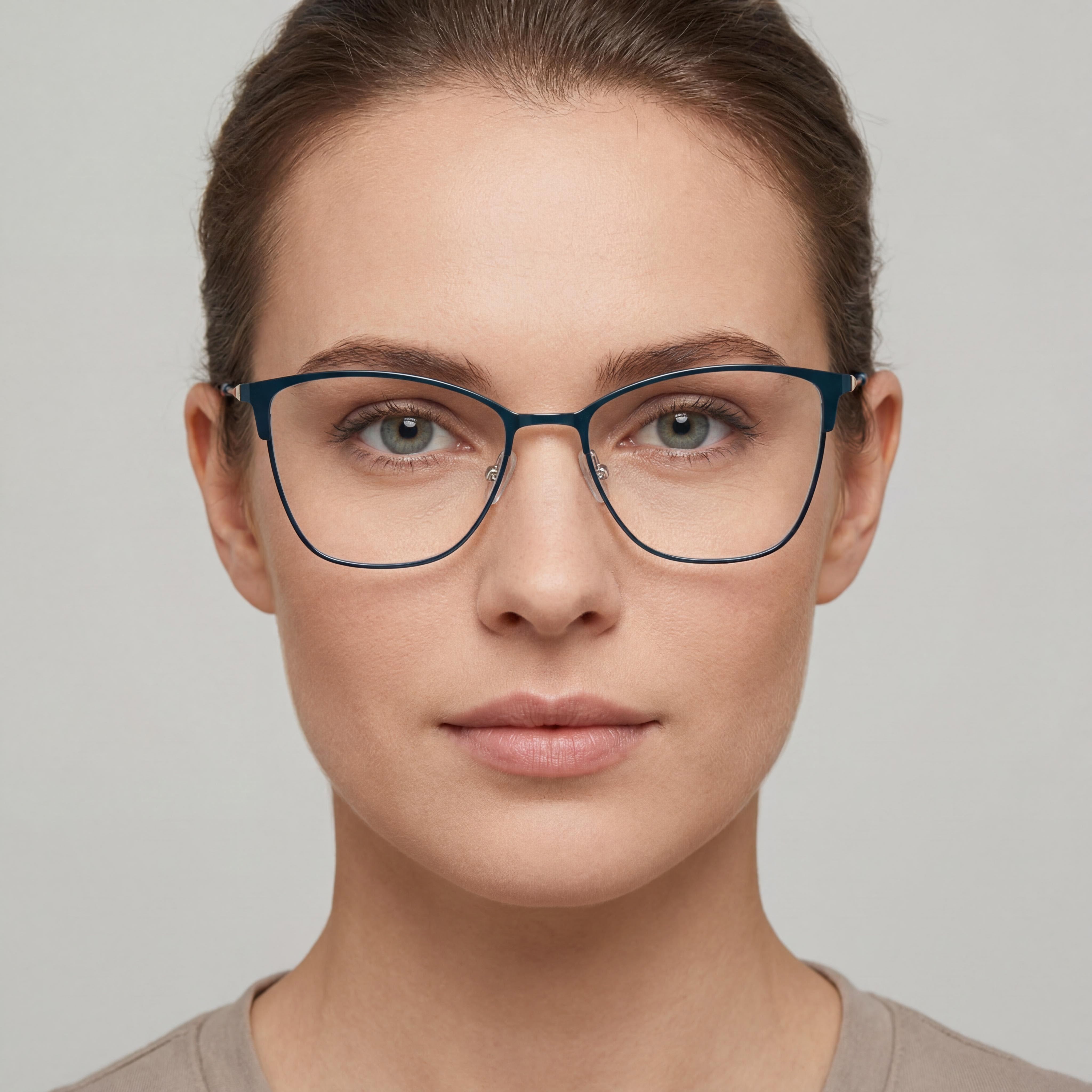 Gafas clásicas de Liz Claiborne para mujer con montura de metal azul y lentes de policarbonato multicolor 54-16-140, Photo 3