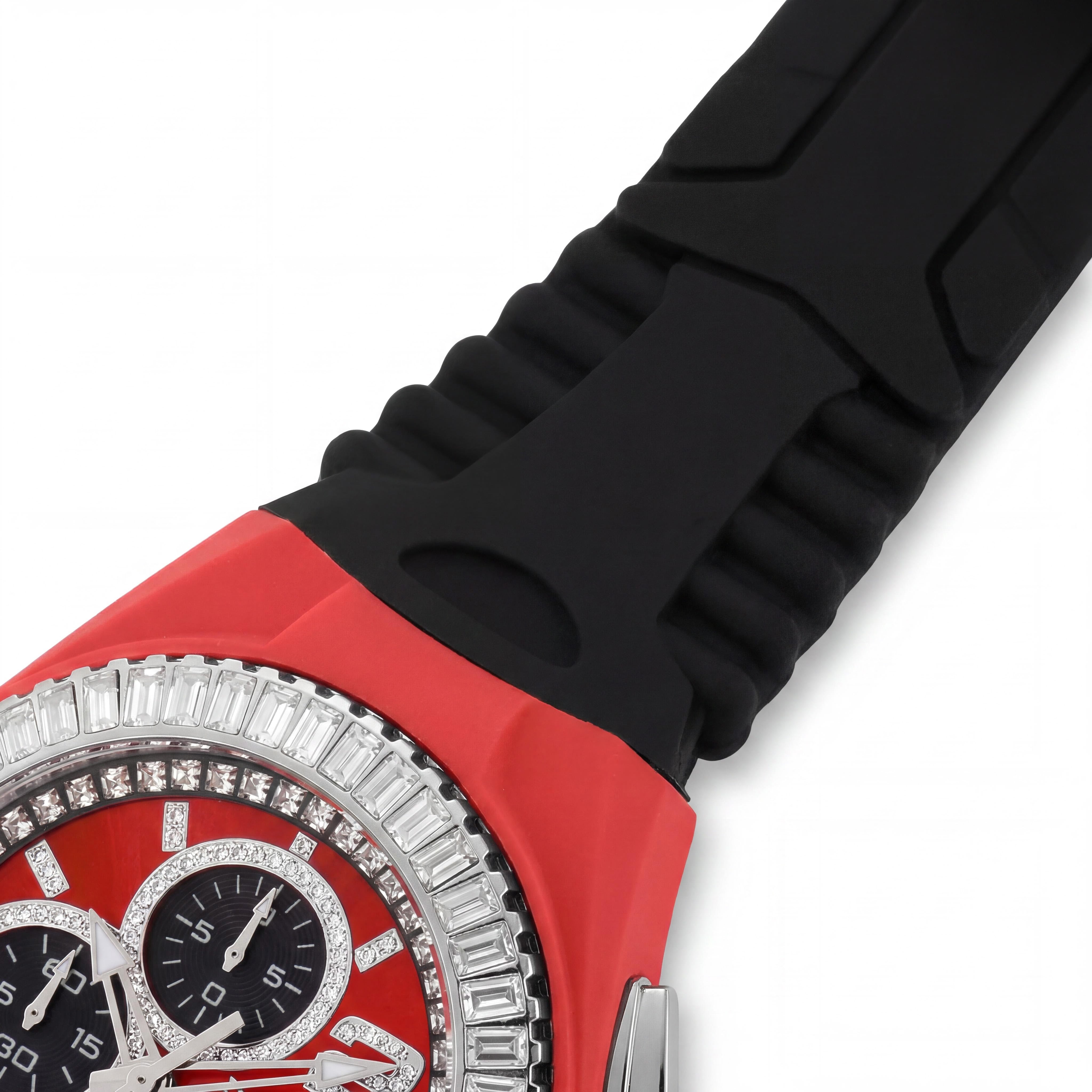 Technomarine TM-121185 Modern Men's Black Silicone 45mm Red Dial 200M Water Resistant Glow In The Dark Watch, Photo 3