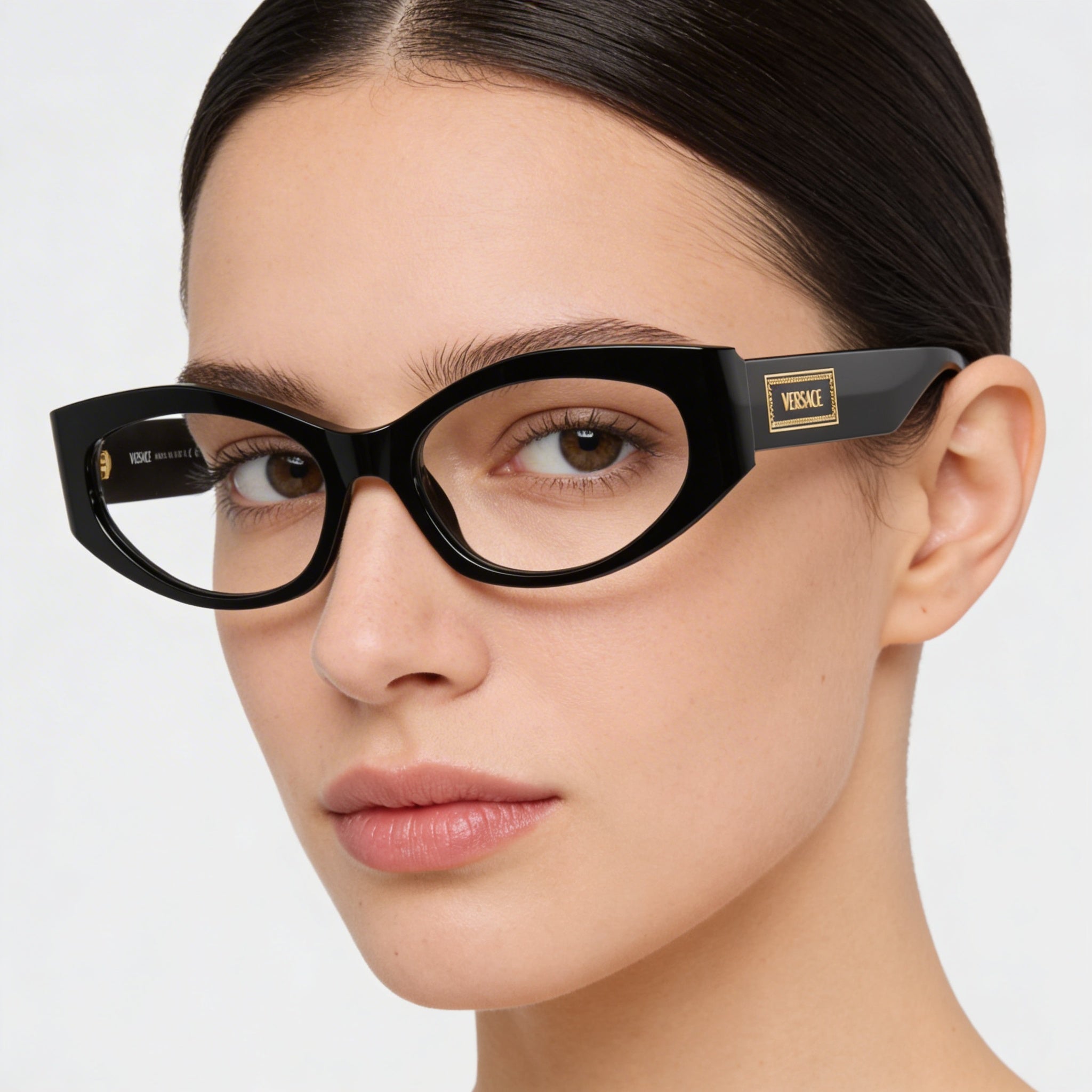 Versace Classic Women's Black Acetate Optical Frame - Lens Width 51mm, Bridge 17mm, Temple Length 140mm, Photo 4