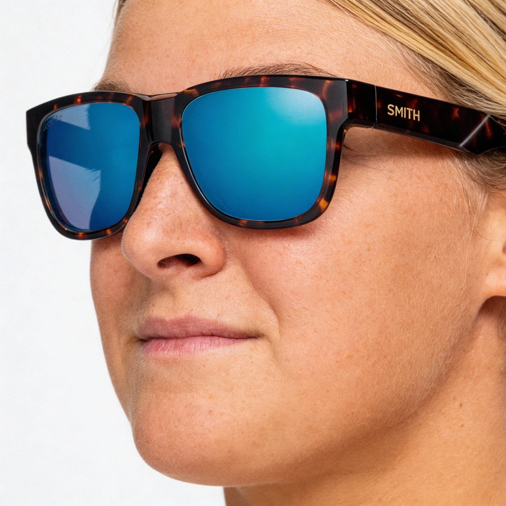 Smith Lowdown Slim 2 Unisex Tortoise Evolve Frame Sunglasses, ChromaPop Polarized Opal Mirror Lenses 53mm, Photo 4