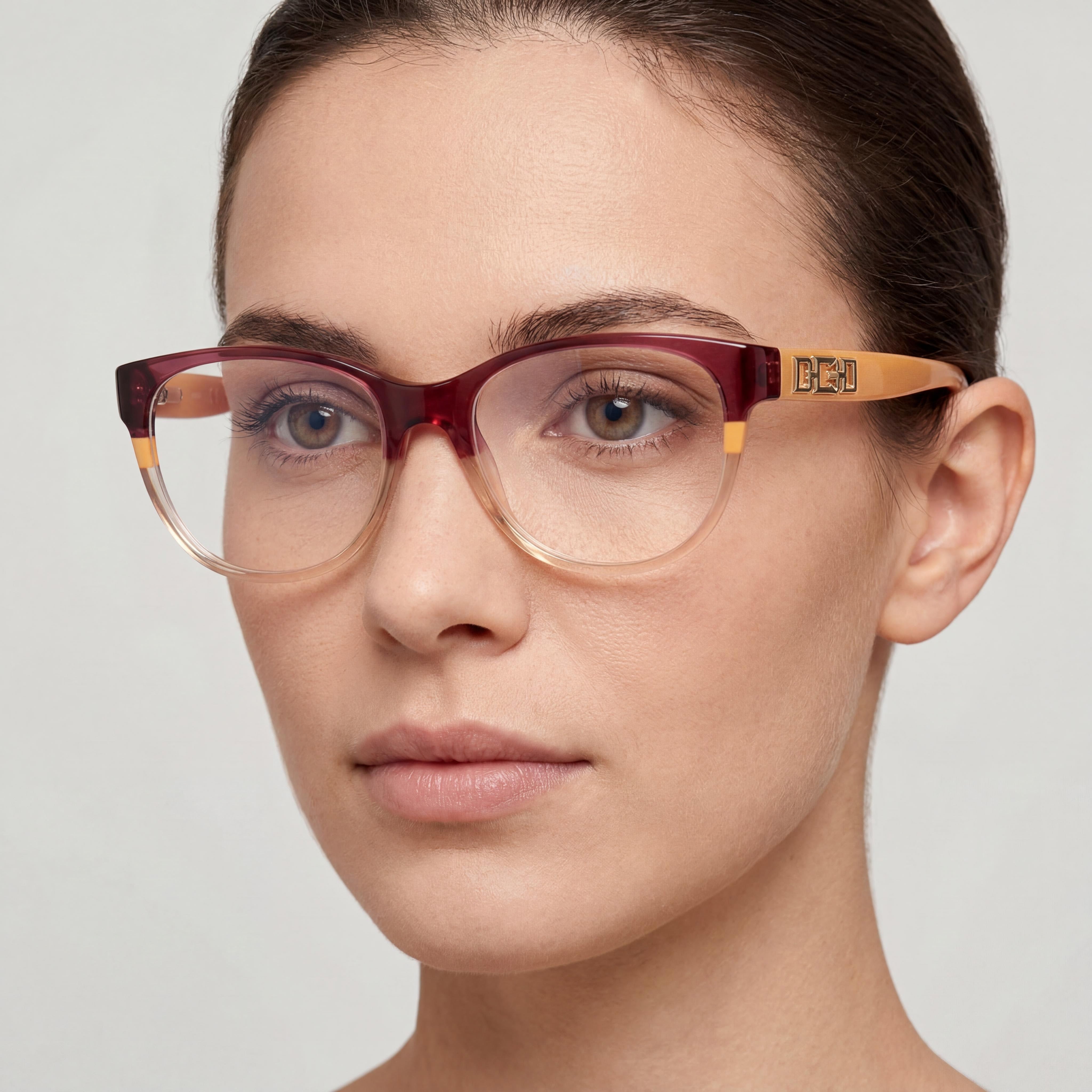 GUESS Gu2980 Women's Optical Eyeglasses with Orange Striped Plastic Frame and Polycarbonate Lenses, 53mm, Photo 5