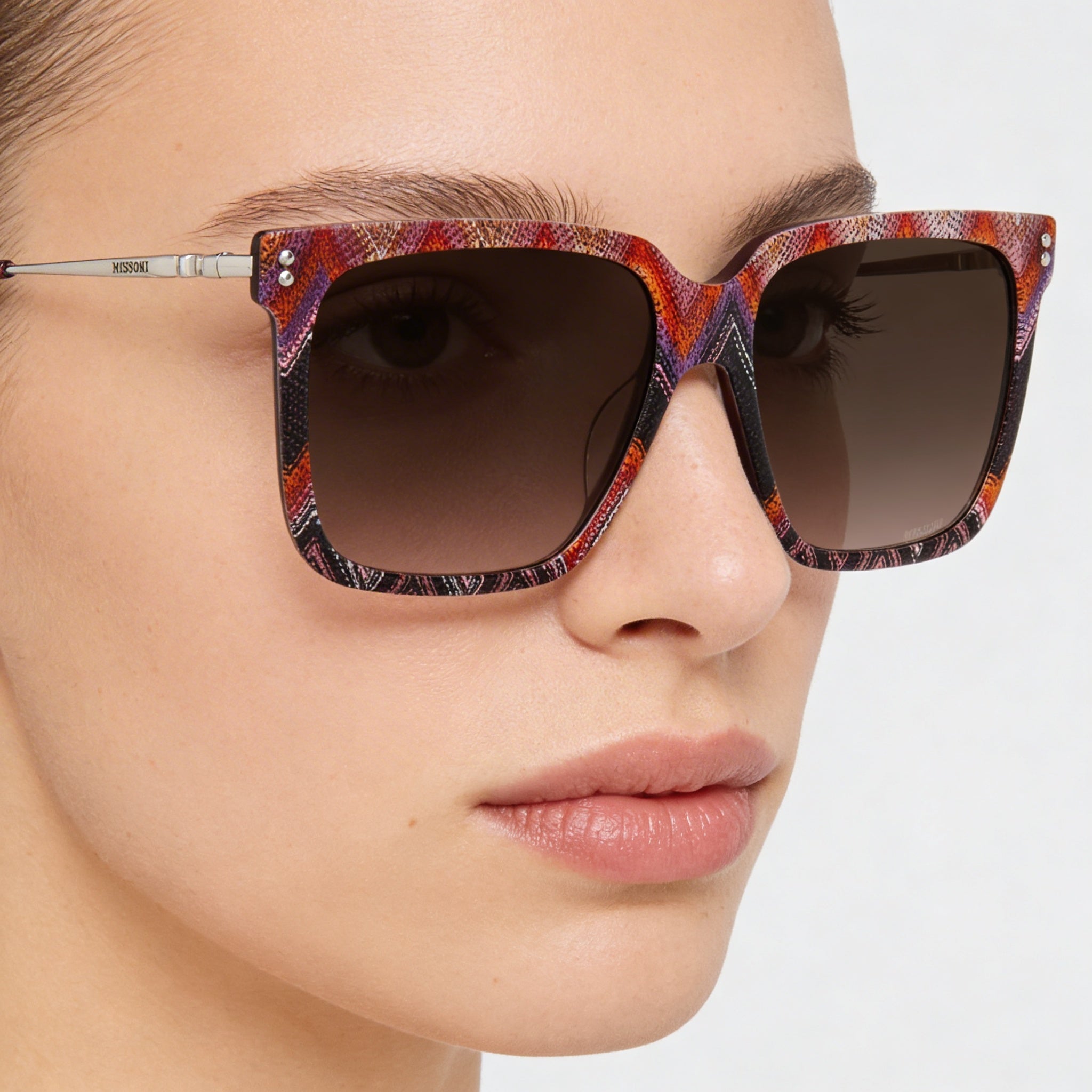 Gafas de sol unisex Missoni Classic con estampado rosa y violeta, montura de plástico con degradado rosa y violeta, protección UV, 57 mm, Photo 4