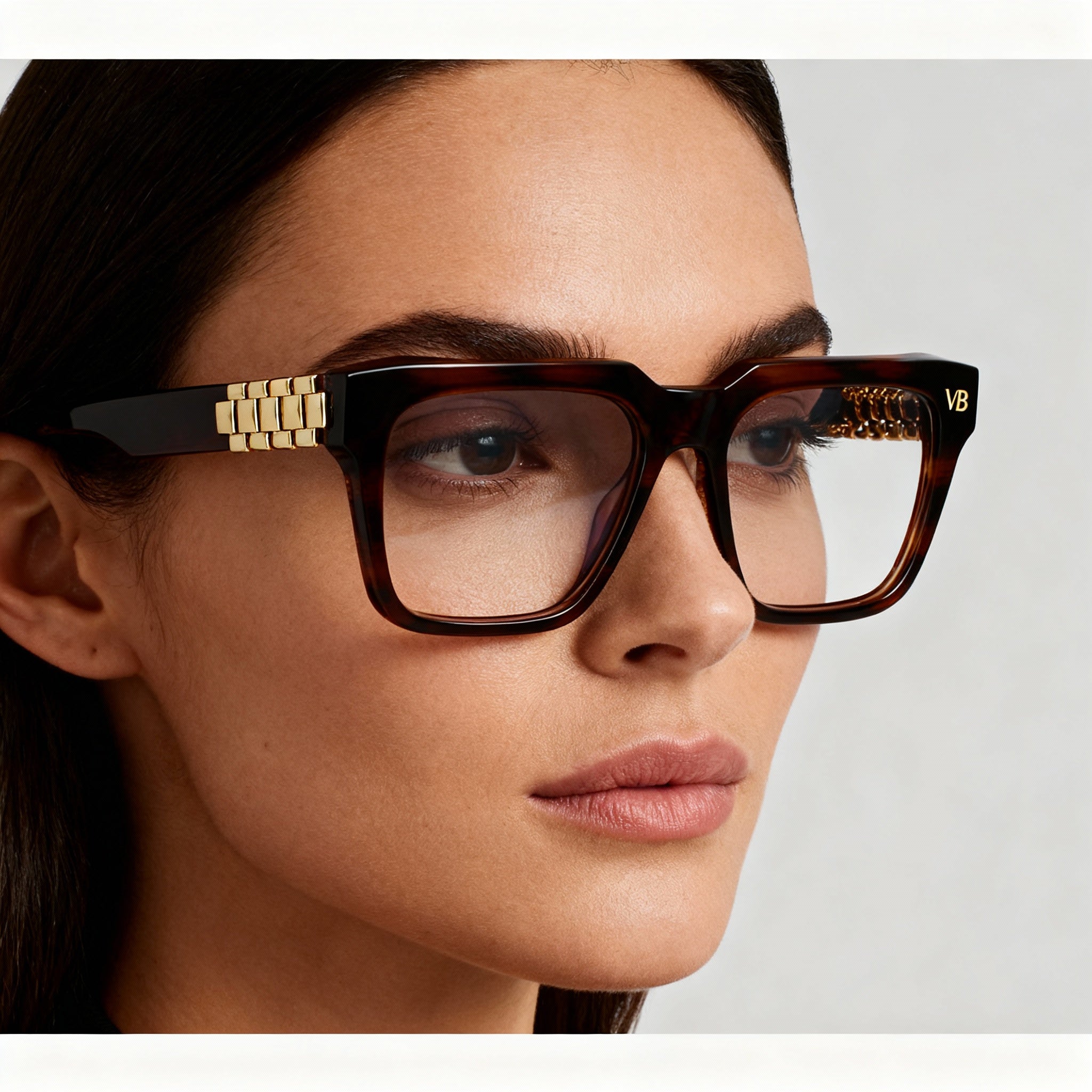 Victoria Beckham VB2667 Women's Brown Horn Ophthalmic Eyeglasses with 52mm Lens Width, 15mm Bridge, 145mm Temple Length, Photo 3