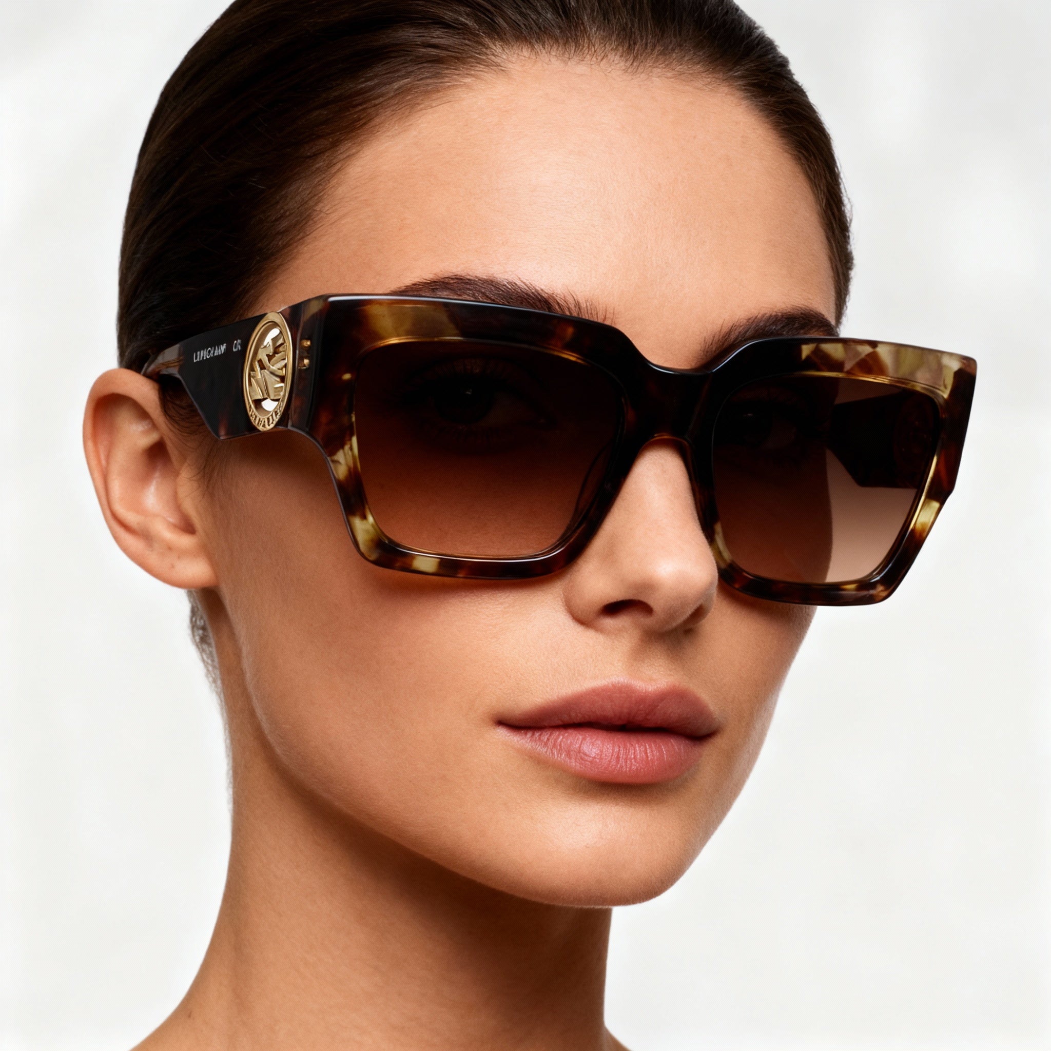 Longchamp LO735S Women's Modern Acetate Green Havana Non-Polarized UV Protection Sunglasses 55mm, Photo 3