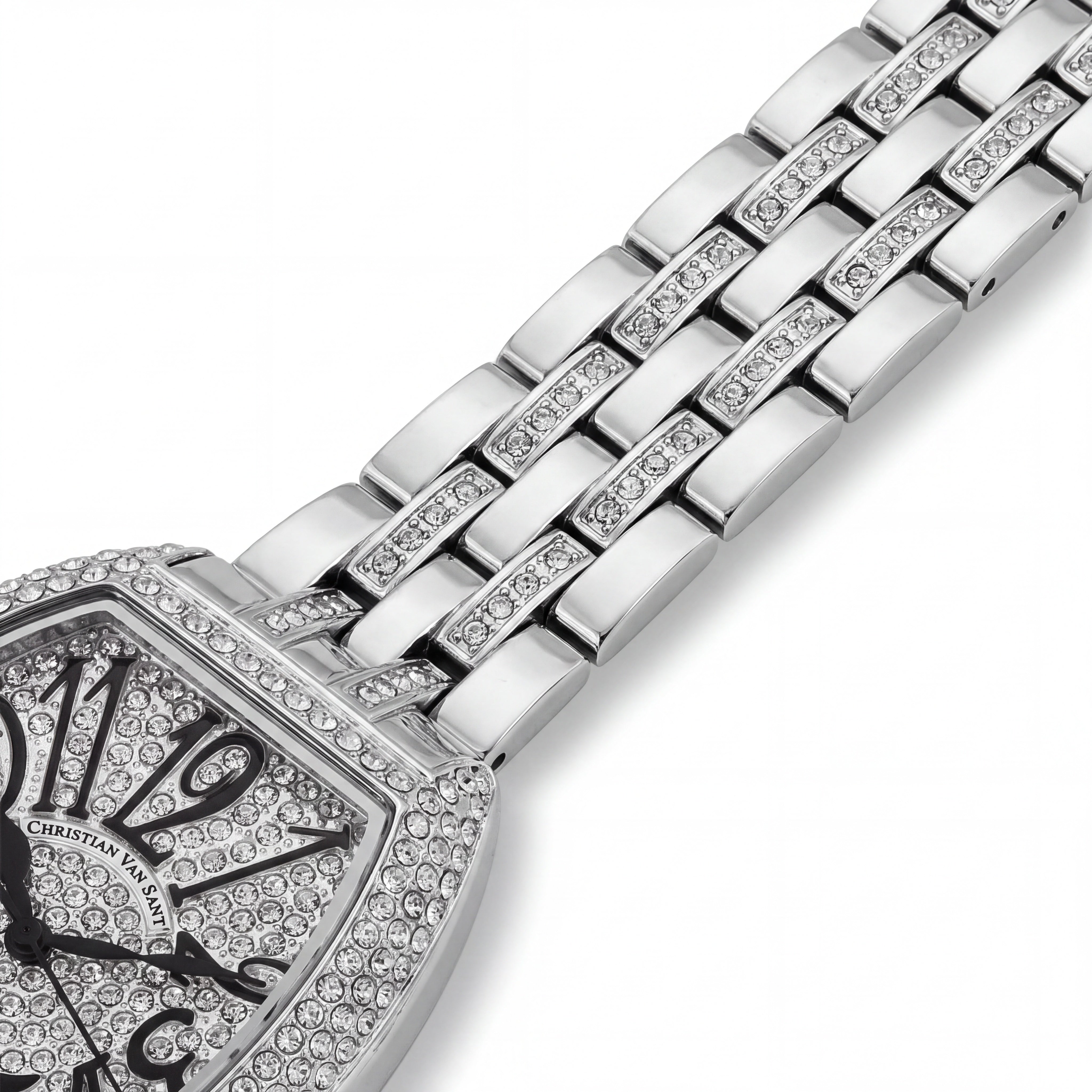 Reloj Christian Van Sant de cuarzo para mujer, de acero inoxidable plateado con esfera plateada y bisel de cristal, Photo 3