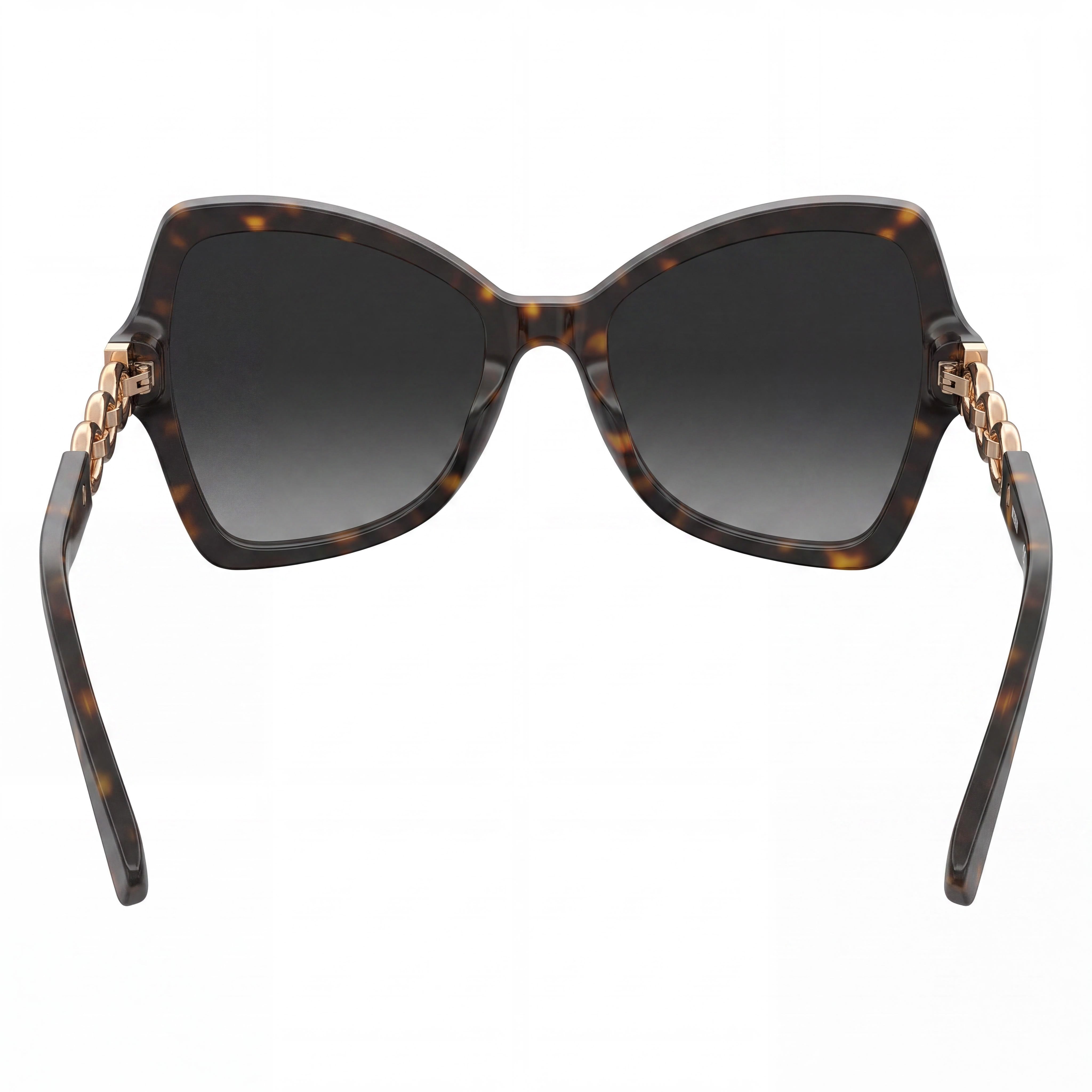 Moschino MOS099S Casual Women's Havana Acetate Non-Polarized UV Protection Sunglasses Blue Lenses 54mm, Photo 4
