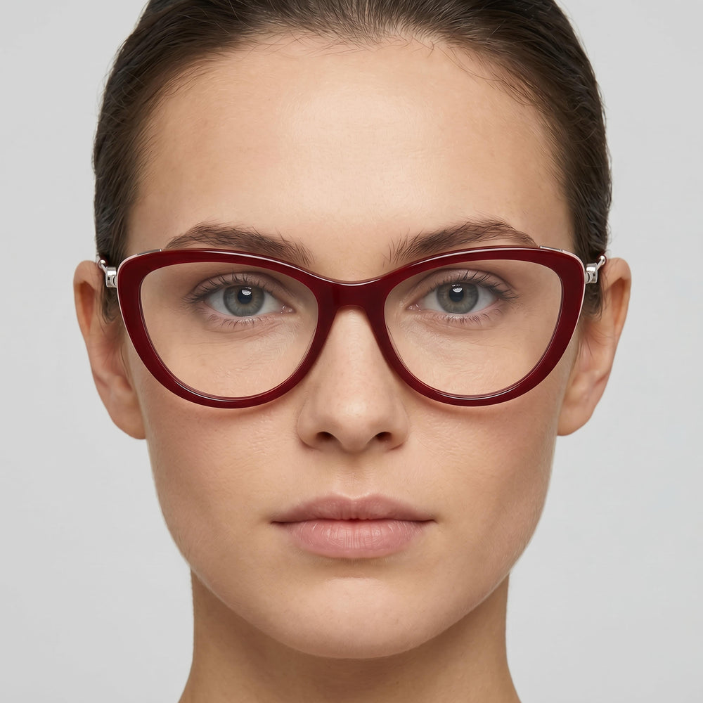 Carolina Herrera Ch 0021 Women's Burgundy Plastic Frame Cat Eye Non-Polarized Sunglasses 54mm