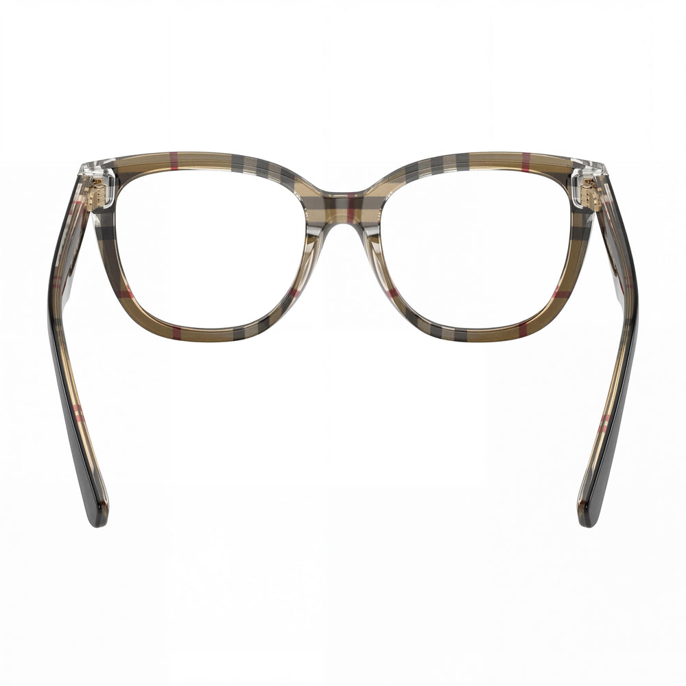 BURBERRY Classic Black Frame Unisex Acetate Eyewear, Clear Polycarbonate Lenses, 53mm Lens Width