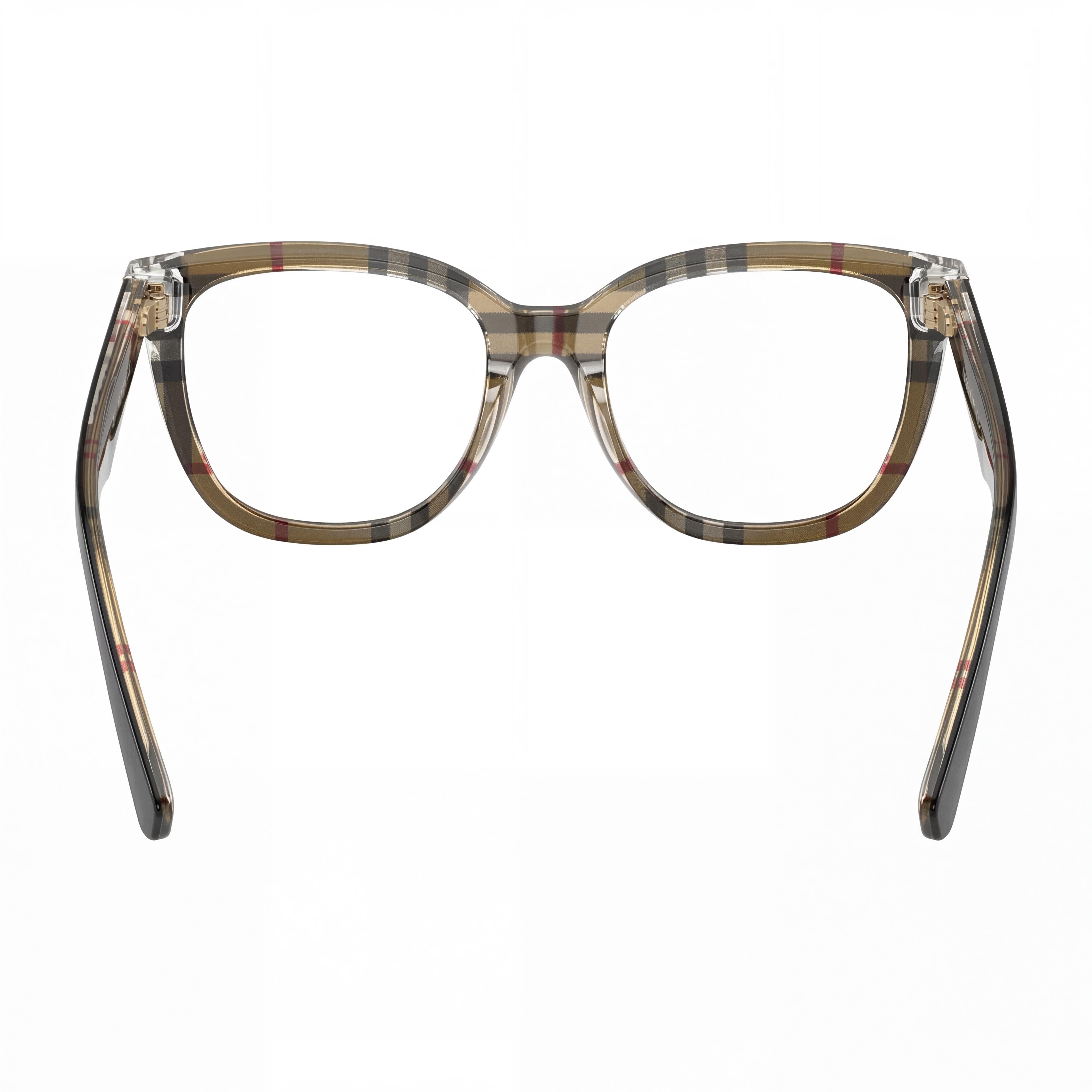 BURBERRY Classic Black Frame Unisex Acetate Eyewear, Clear Polycarbonate Lenses, 53mm Lens Width, Photo 3