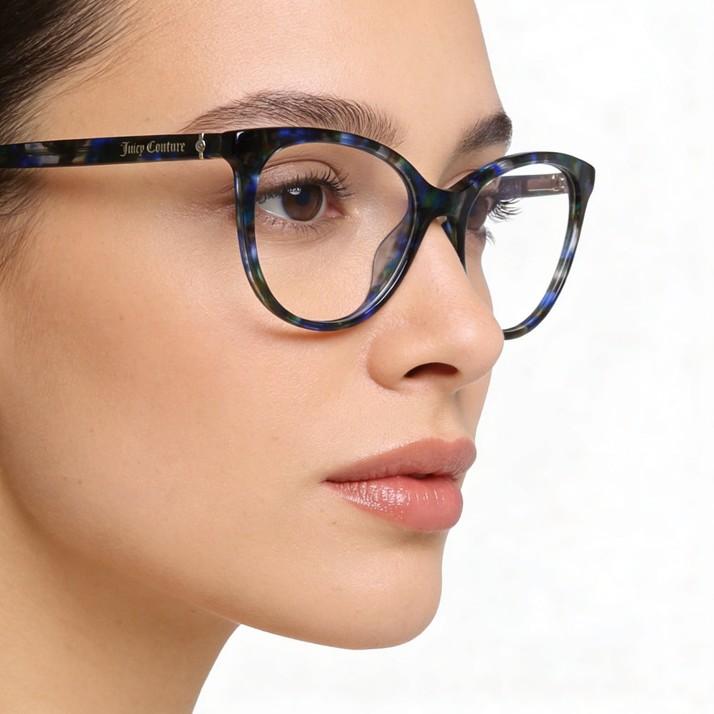 Gafas Juicy Couture de la Colección Moderna para Mujer con Montura de Acetato Habana Azul y 52 mm de Ancho de Lente