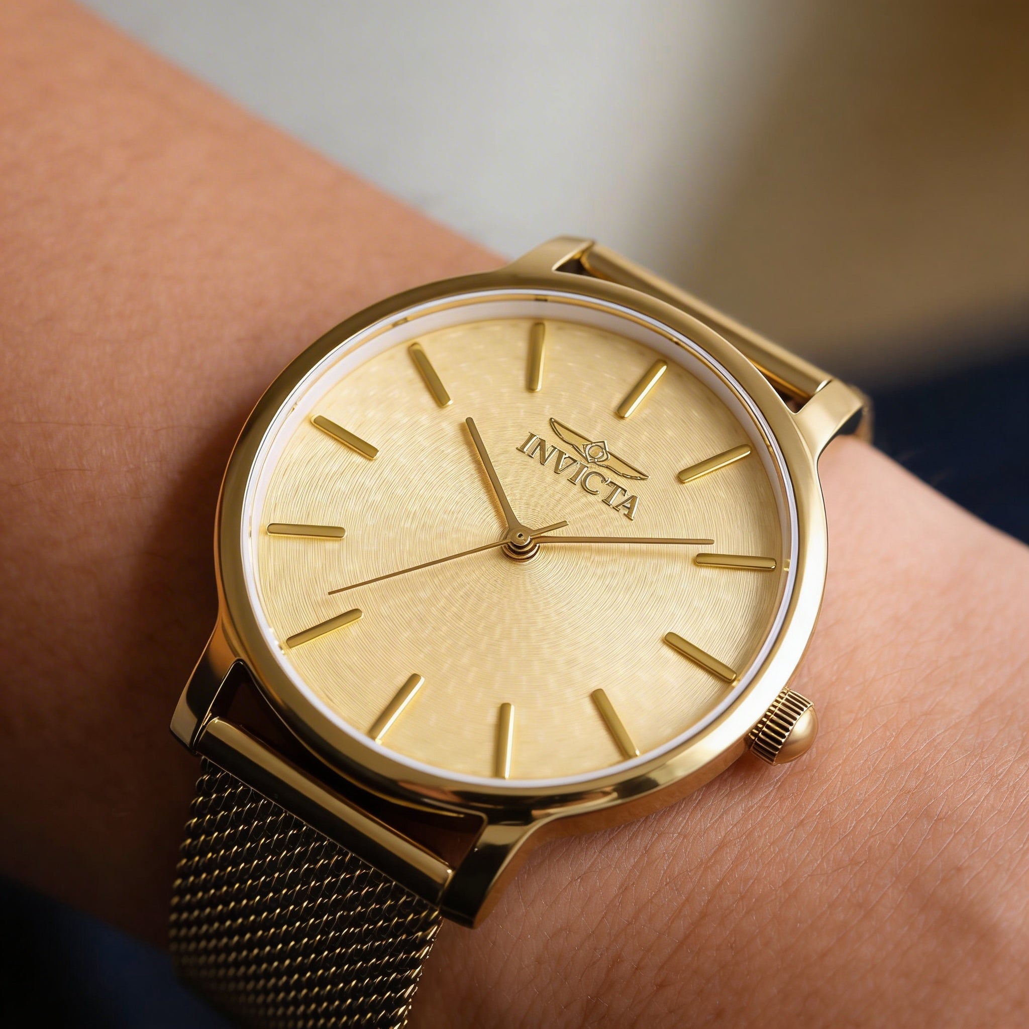 Invicta Wildflower 48973 Women's Gold Dial Stainless Steel Bracelet Quartz Watch 38mm 3 ATM Water Resistant, Photo 3