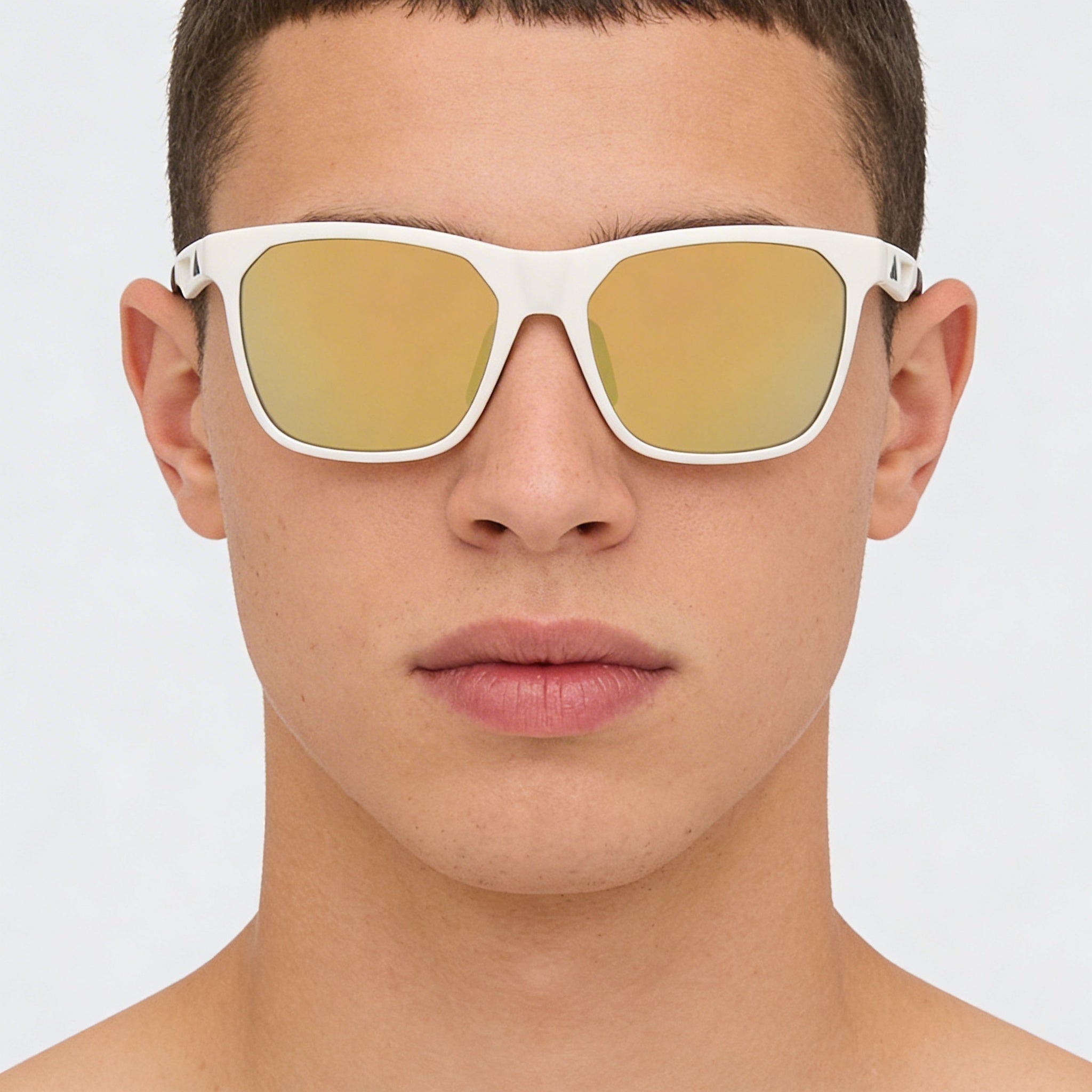 Adidas Injected Sunglasses Unisex Polarized White Brown Plastic Frame Brown Lenses 55mm, Photo 4