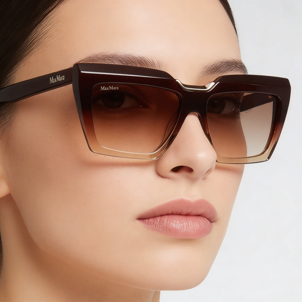 Gafas de sol MaxMara Mm0137 para mujer, de acetato, color marrón degradado, con protección UV, 56 mm