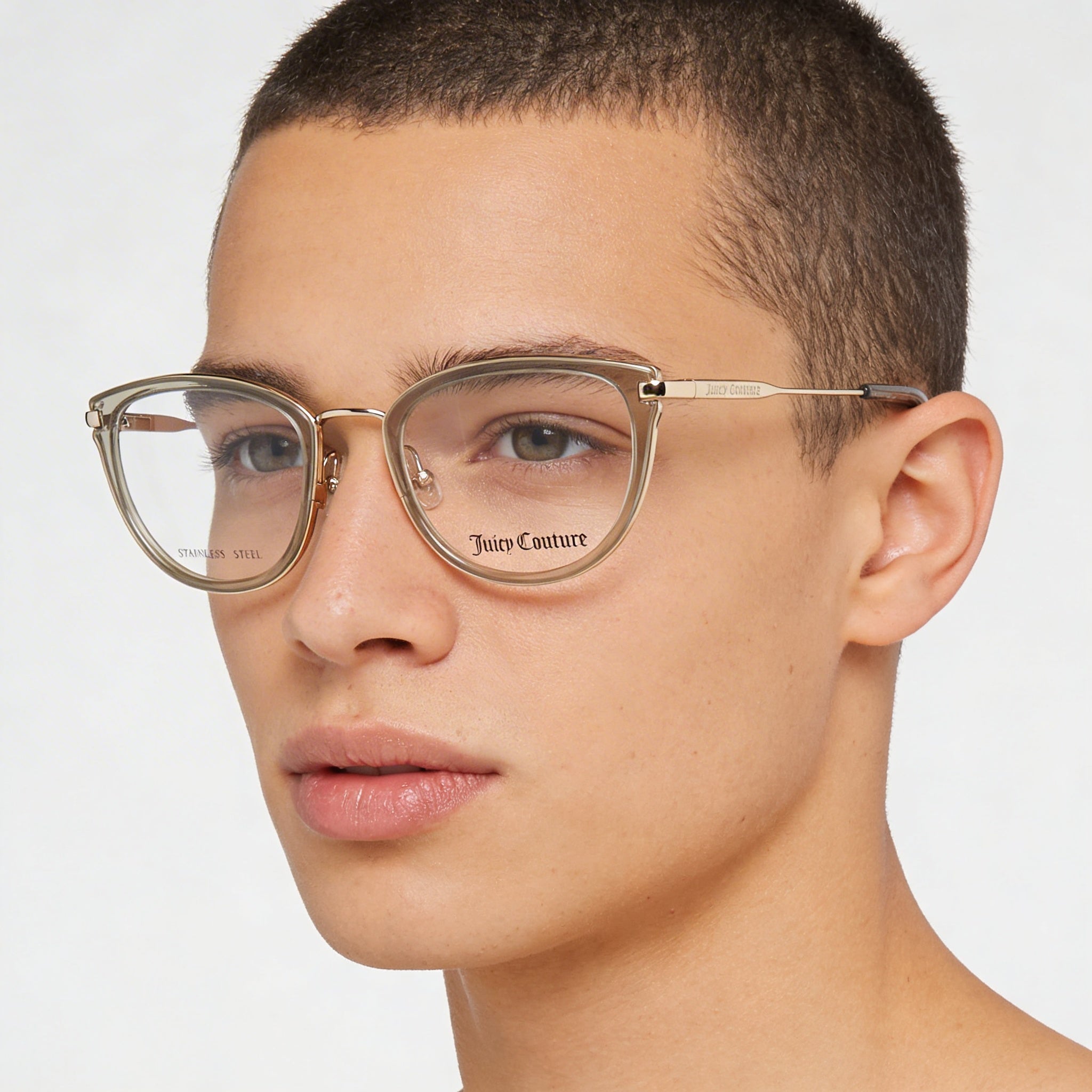 Juicy Couture Modern Unisex Sunglasses with Crystal Nude Polyamide Frame and Polycarbonate Lenses, 50mm Lens Width, Photo 4