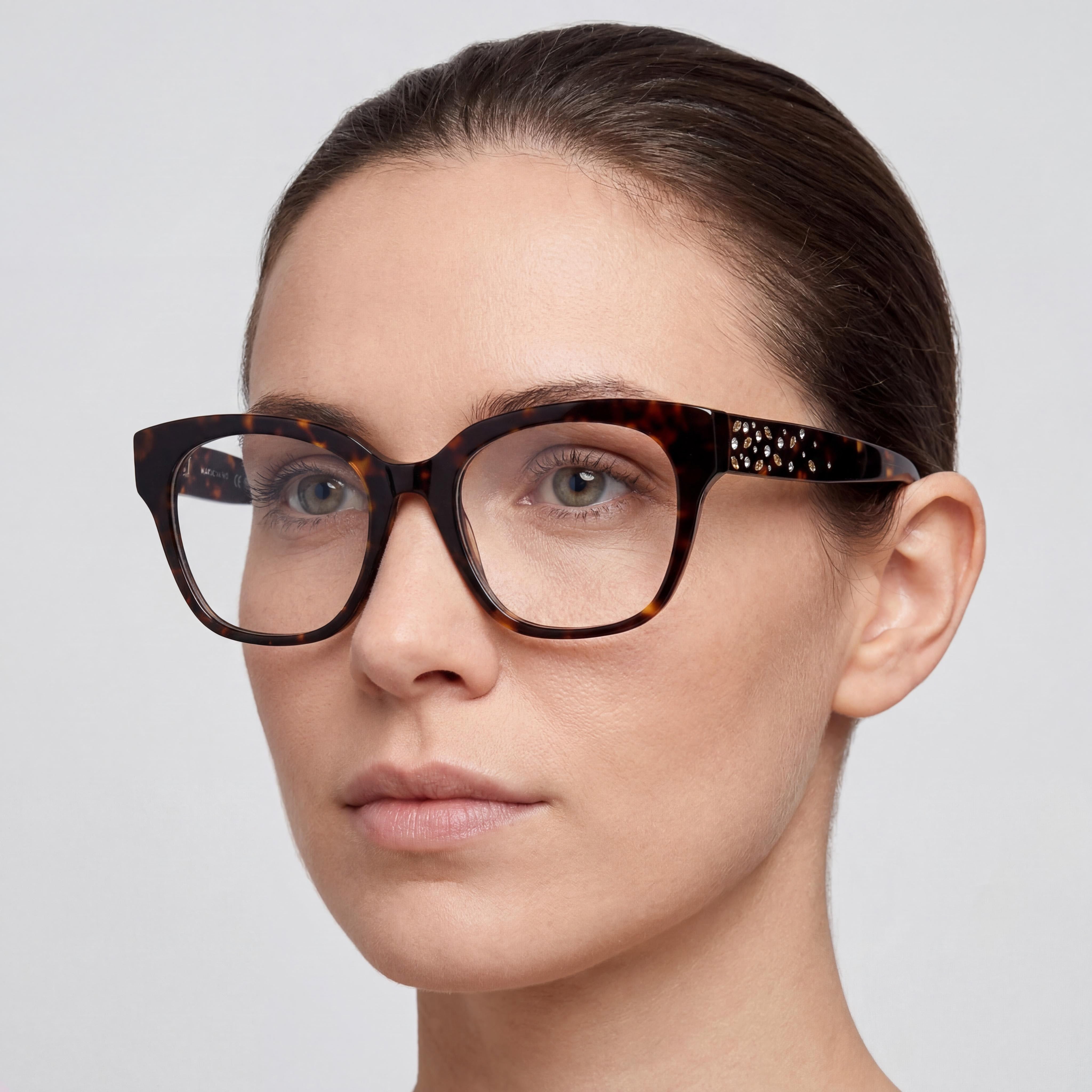 GUESS by Marciano Gm50017 Women's Dark Havana Plastic Frame Eyeglasses with Polycarbonate Lens 52-19-140, Photo 4