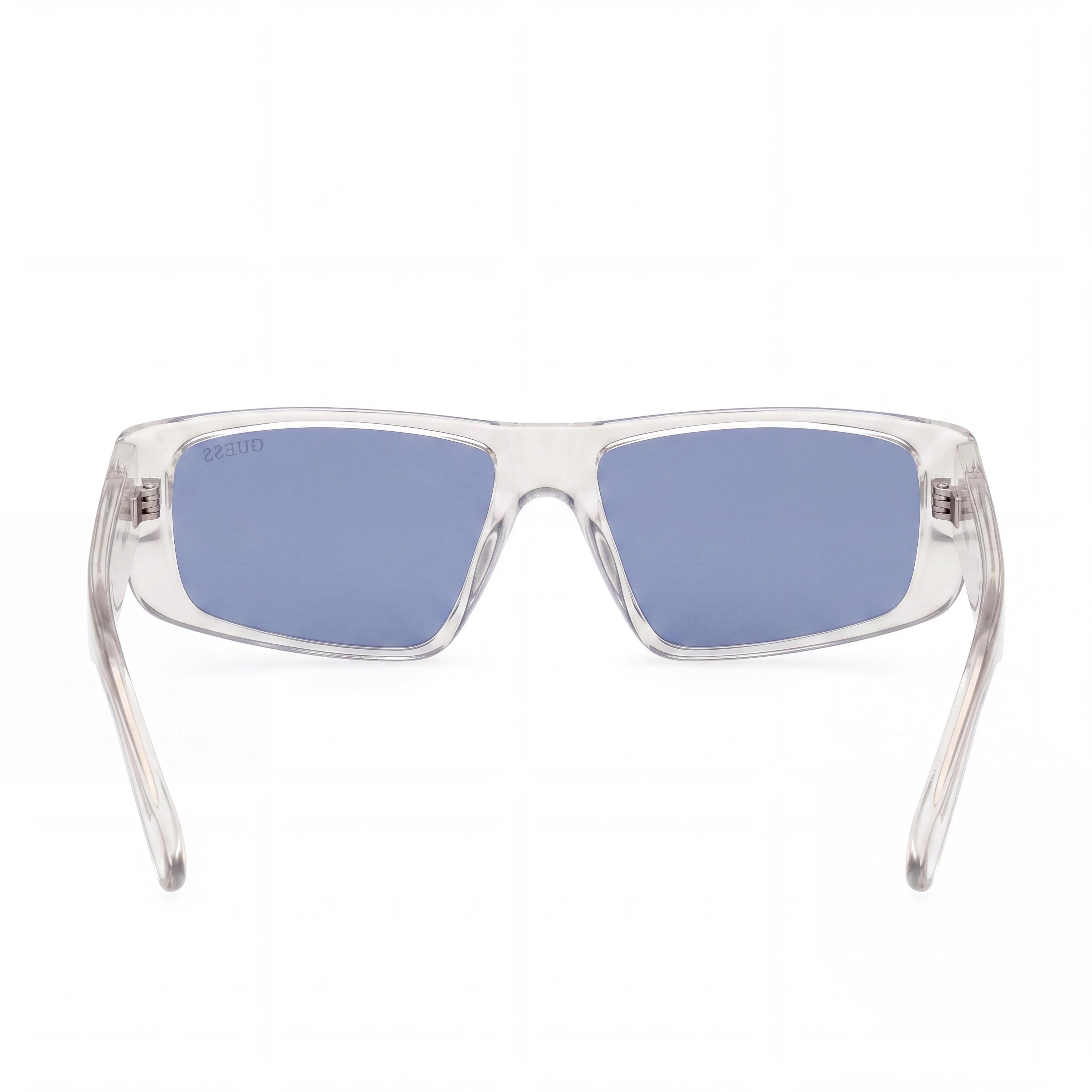 GUESS Gu823126v58 Unisex Rectangular Style Crystal Plastic Frame Blue Lens UV Protected Sunglasses 58mm, Photo 3