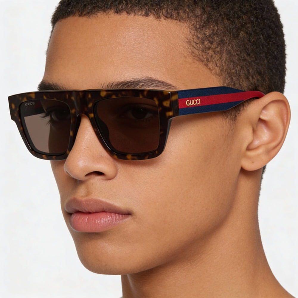 Gucci Modern RECYCLED ACE Unisex Black Frame Black Lens Sunglasses GG1868S, Bridge 18mm, Temple 145mm