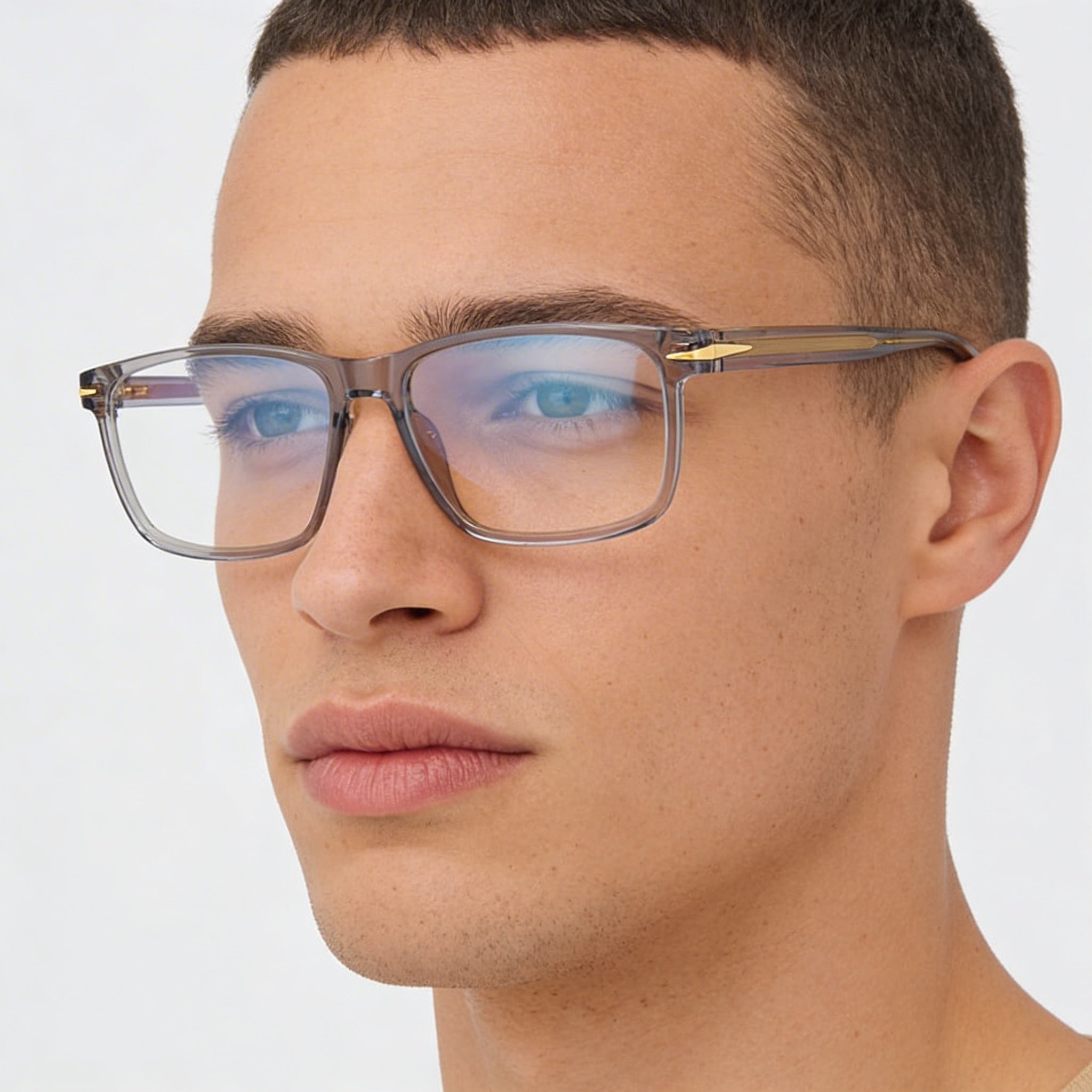 Gafas David Beckham casual para hombre con montura de acetato, lentes transparentes no polarizadas, 58mm de ancho de lente, 17mm de puente, 150mm de patilla, Photo 3