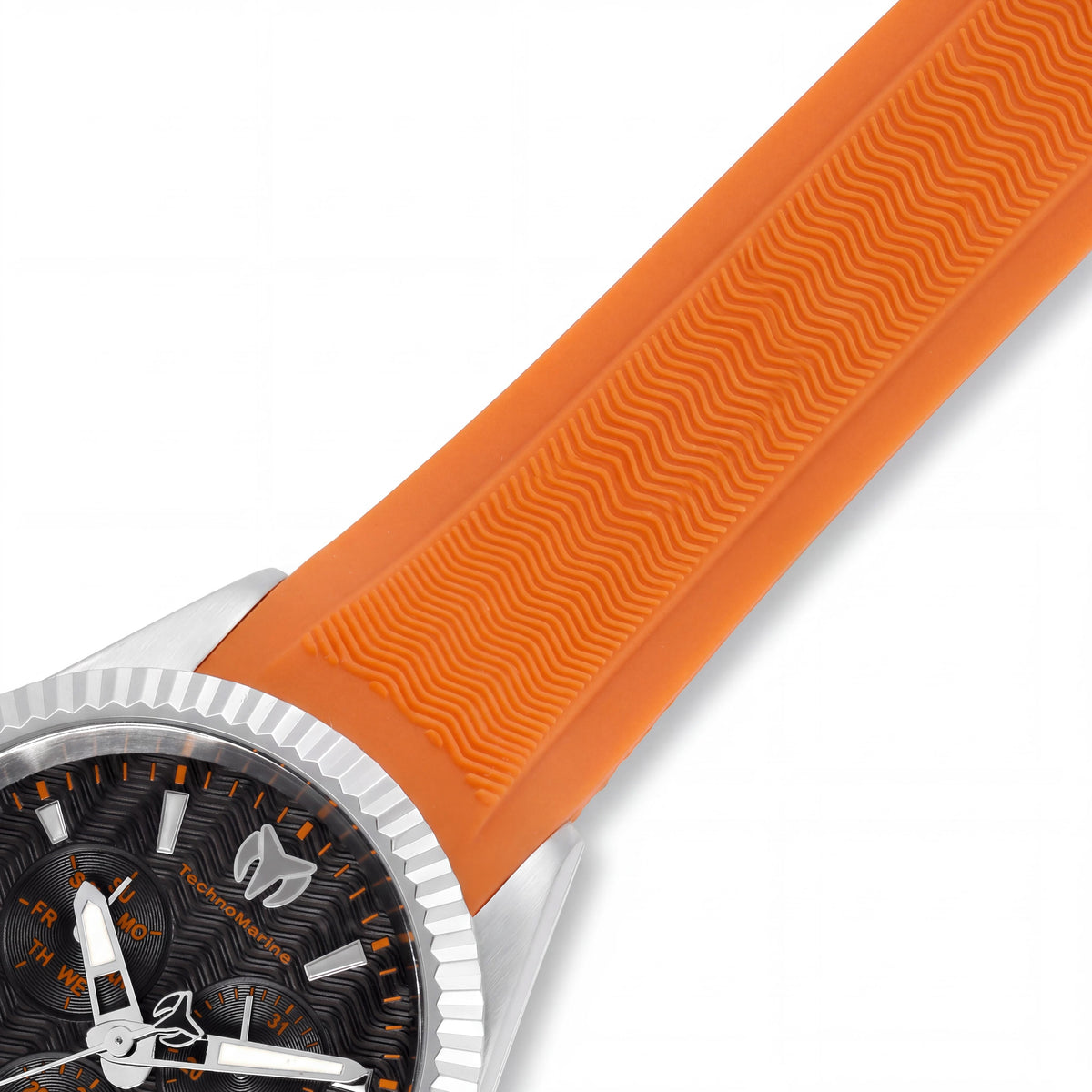 Reloj de cuarzo para hombre TechnoMarine TM-719023 de silicona naranja, 42 mm, acero inoxidable, 50 m WR, Photo 3