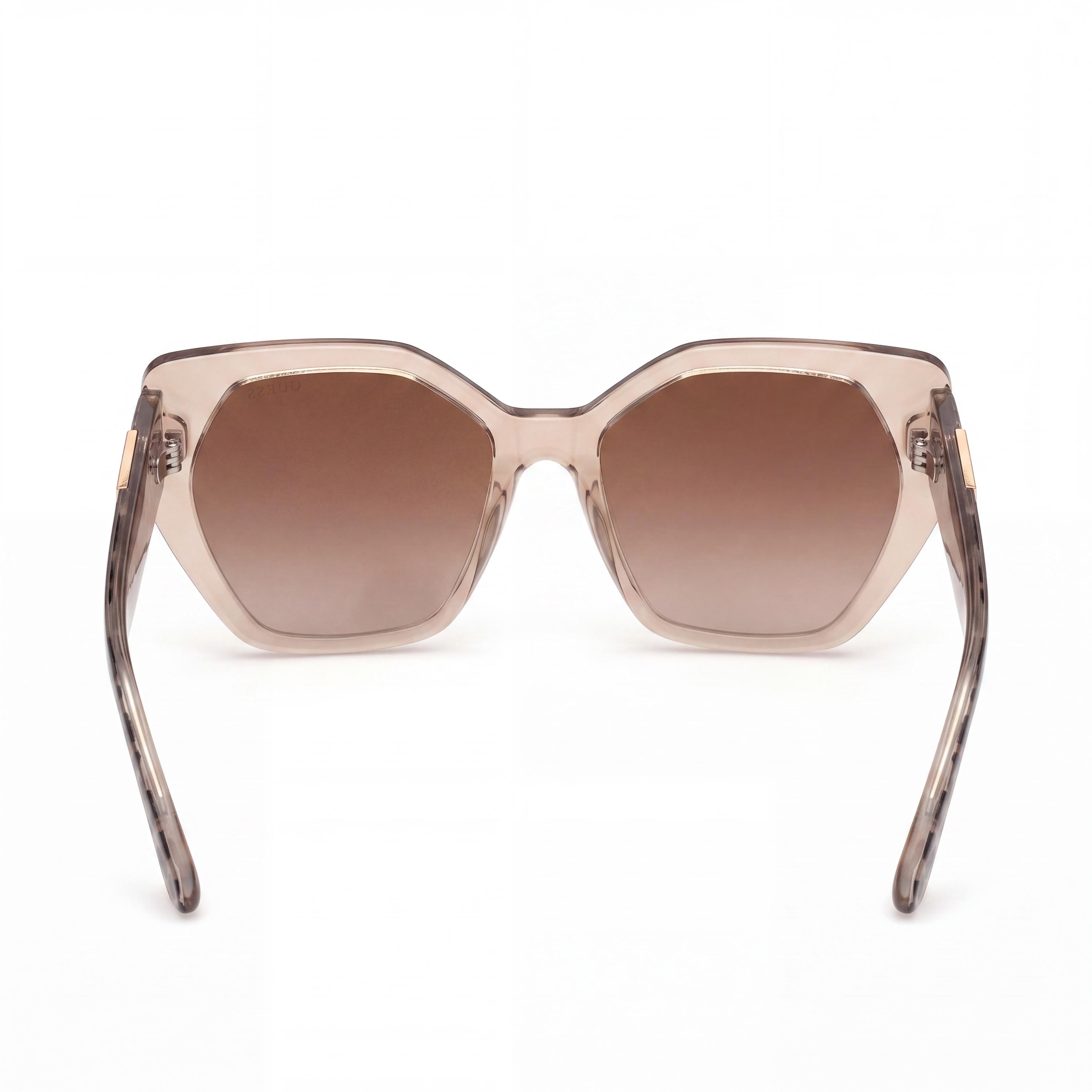GUESS GU7741 Women's Shiny Beige Injected Plastic Frame Gradient Brown Mirror UV Protection Sunglasses 57mm, Photo 4