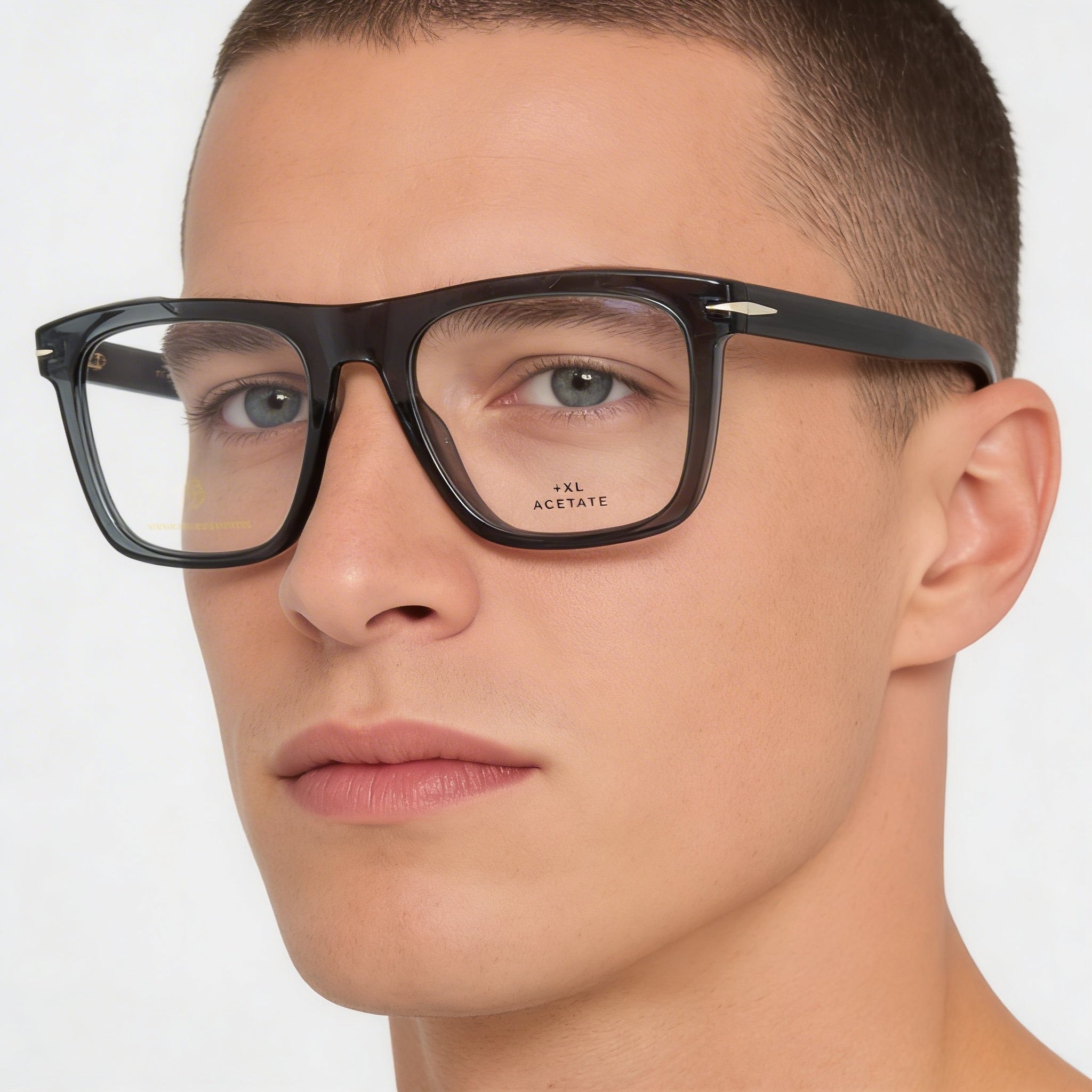 David Beckham Casual Men's Eyeglasses with a Blue Acetate Frame and Clear Plastic Lenses 51mm Lens Width, Photo 3