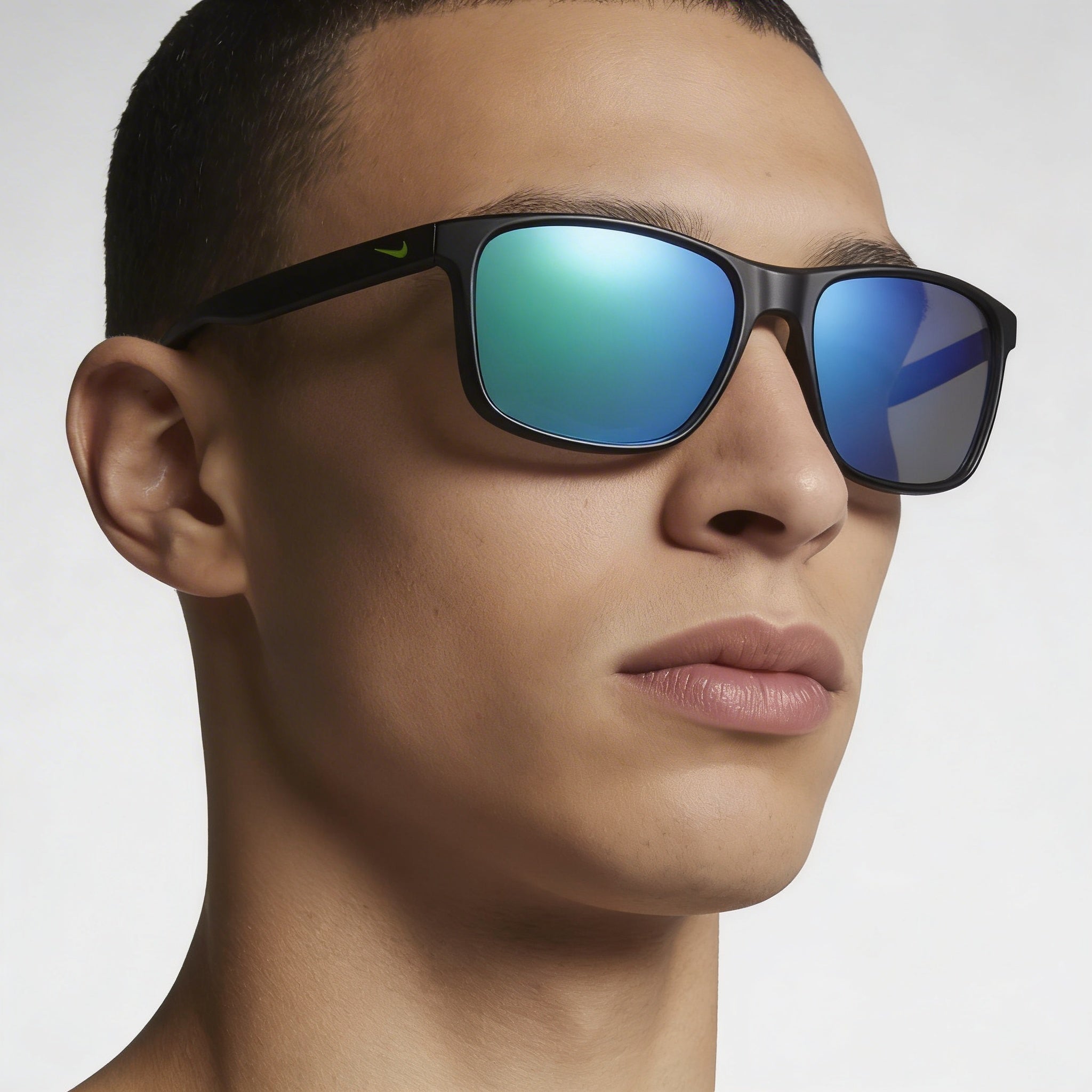 Nike Wayfarers Unisex Nylon Frame Sunglasses Matte Seaweed with Grey Green Mirror Lenses UV Protection 57mm, Photo 4