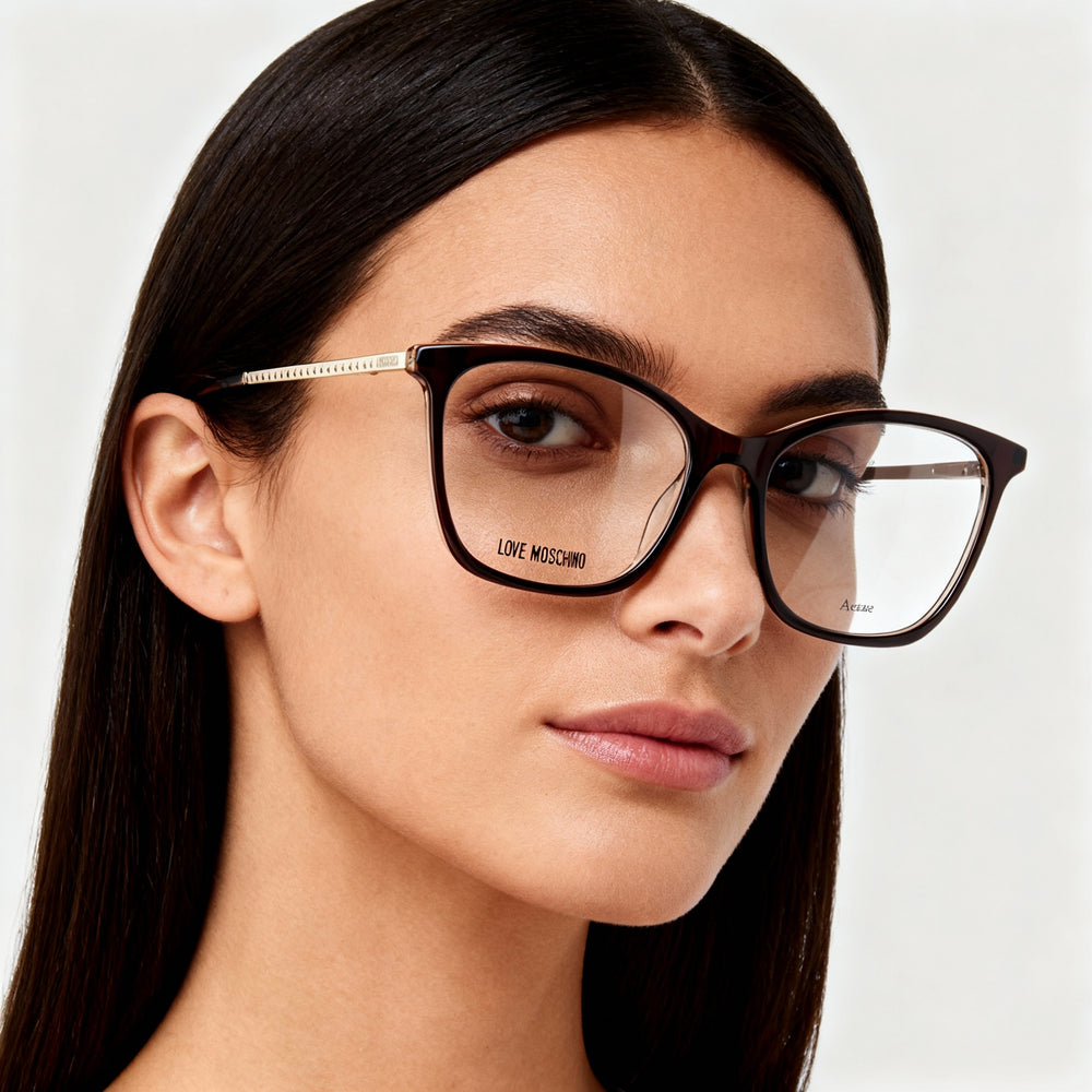 Love Moschino Modern Women's Brown Full-Rim Acetate Non-polarized Polycarbonate Lens Sunglasses 54mm