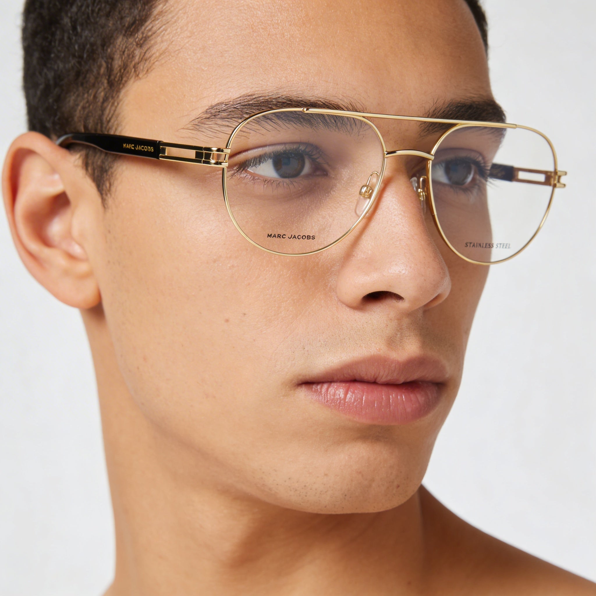 Marc Jacobs Marc 676 Casual Men's Gold Alloy Steel Optical Frames with Polycarbonate Non Polarized Lenses 58mm, Photo 4
