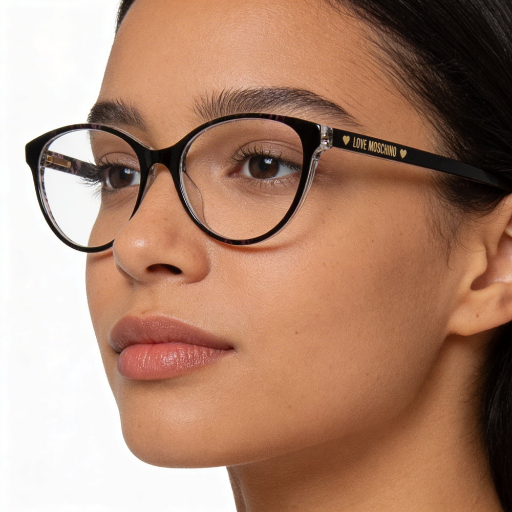 Montura de Gafas Moschino MOL525 para Mujer, Forma Cat Eye, Plástico Morado, Lente de 52mm, Puente de 17mm, Patilla de 145mm
