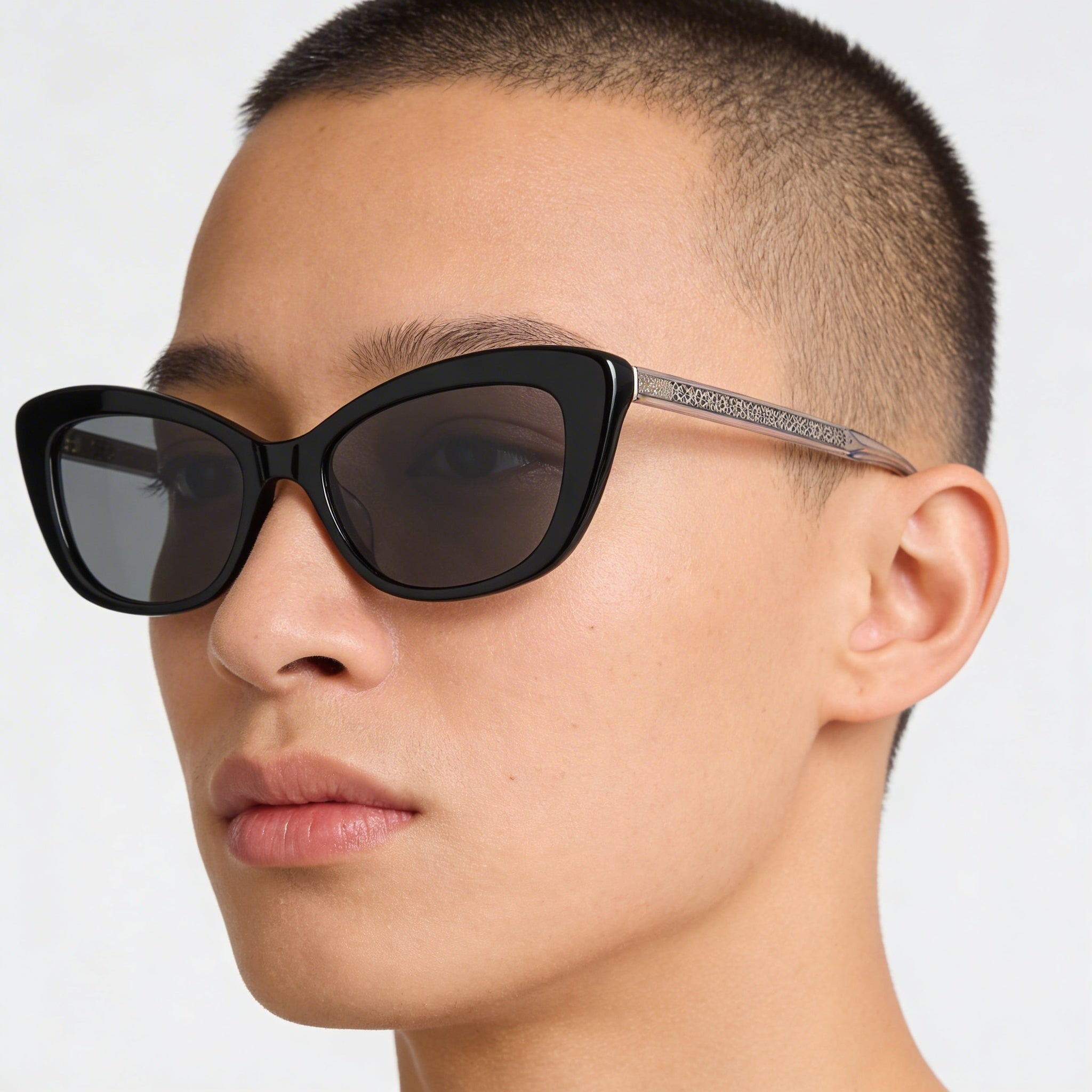 Kate Spade New York MERIDA/G/S Gafas de sol de plástico negras/grises de ojo de gato para mujer, lentes grises no polarizadas 100% UV 54 mm, Photo 4