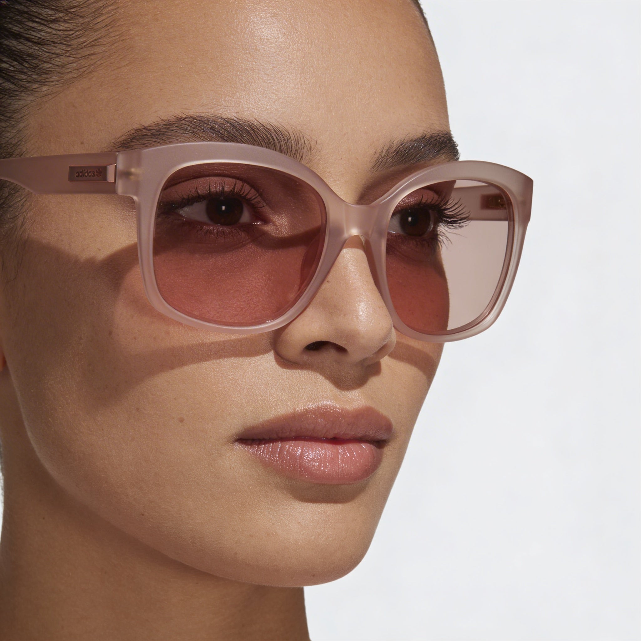Gafas de sol Adidas Originals Casual para mujer, montura de plástico rosa mate, lentes de espejo burdeos, protección UV, 54 mm, Photo 4