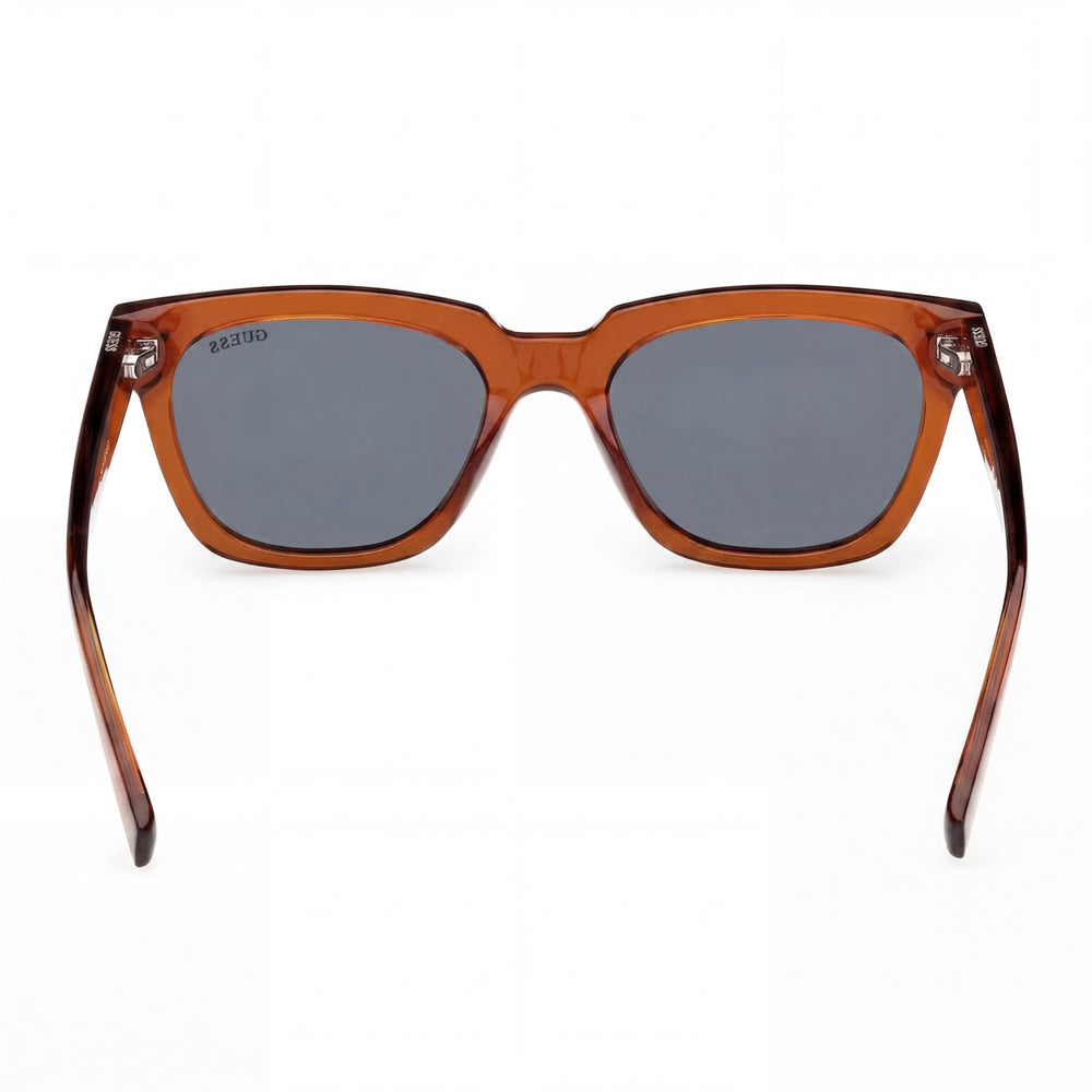 Gafas de sol Guess GU8265 para mujer, color naranja inyectado, lente azul, protección UV, sin polarizar, 53 mm