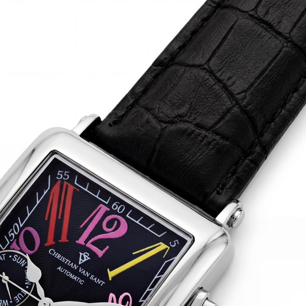 Christian Van Sant CV9132 Men's Prodigy Black Dial Automatic Multi-Function Date Moonphase Watch