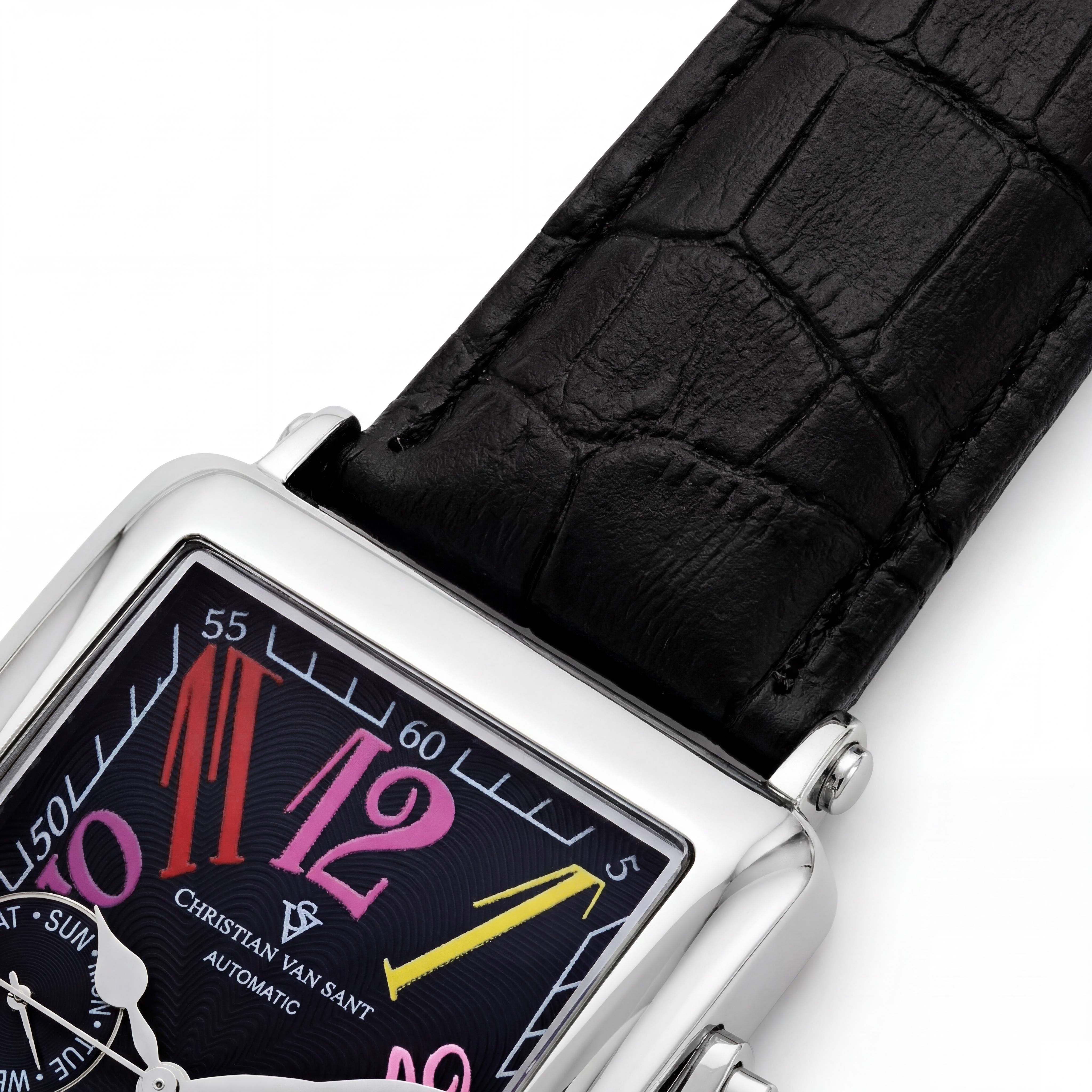 Christian Van Sant CV9132 Men's Prodigy Black Dial Automatic Multi-Function Date Moonphase Watch, Photo 3