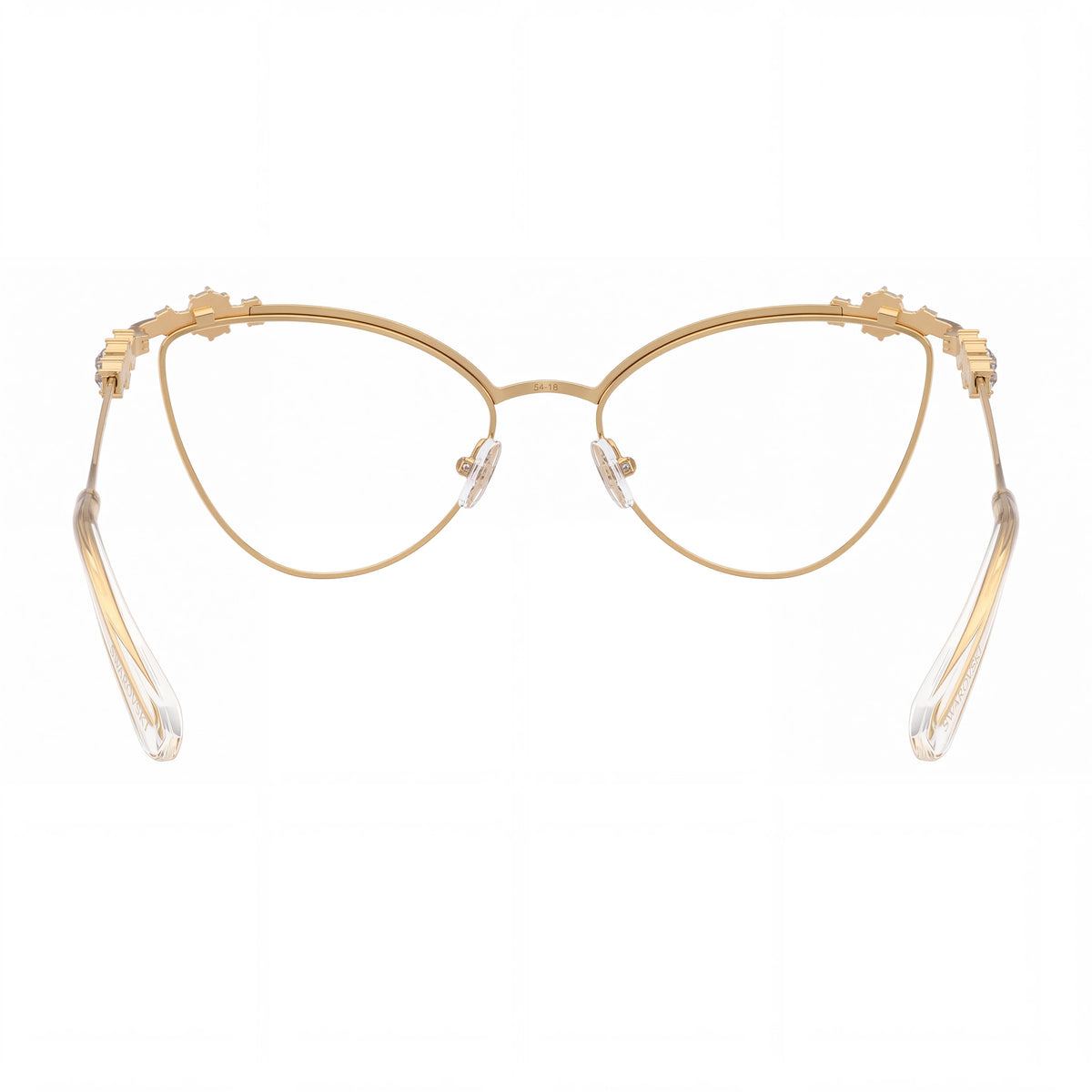 Swarovski 1033 Women's Cat Eye Metal Prescription Eyeglass Frames Gold Lens 56mm Bridge 18mm Temple 140mm, Photo 4