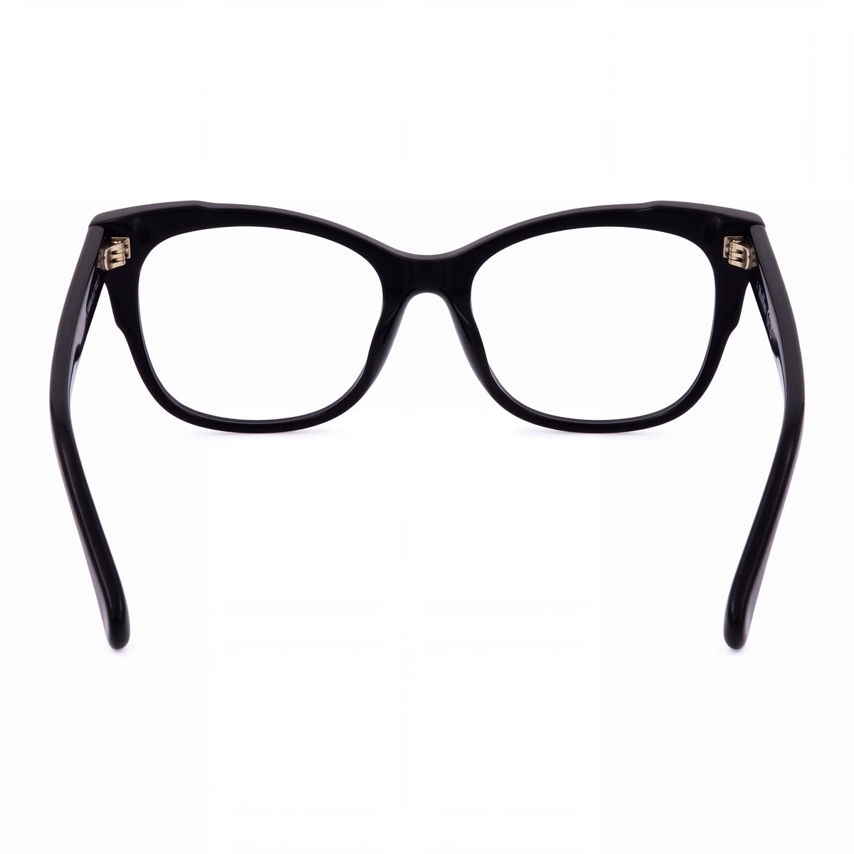 MaxMara Mm5094 Men's Shiny Black Plastic Frame Eyewear, Clear Polycarbonate Lenses, 52mm, Photo 4
