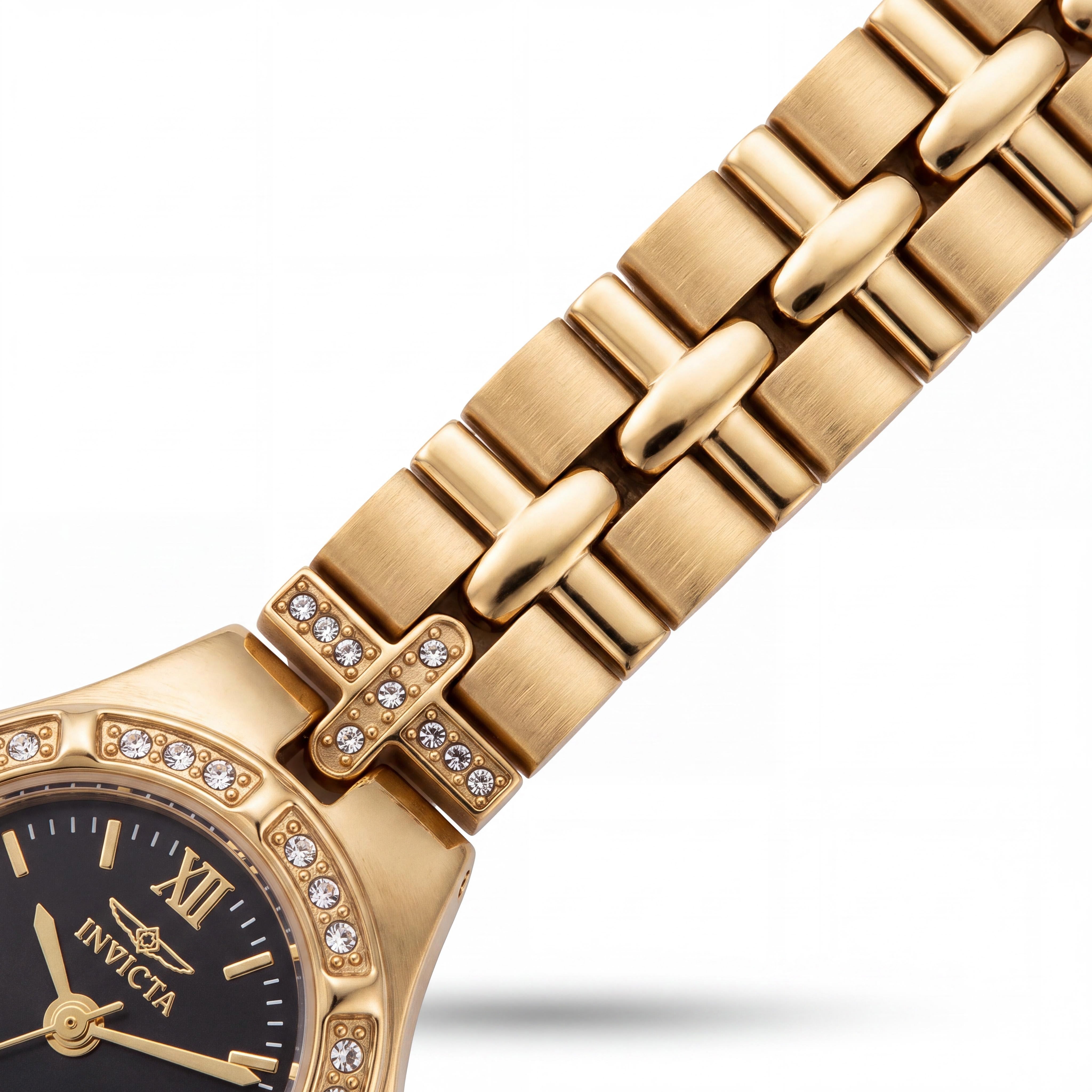 Invicta Wildflower 17065 Women's 21mm Black Dial Gold Ion-Plated Stainless Steel Swiss Quartz Watch, Photo 3