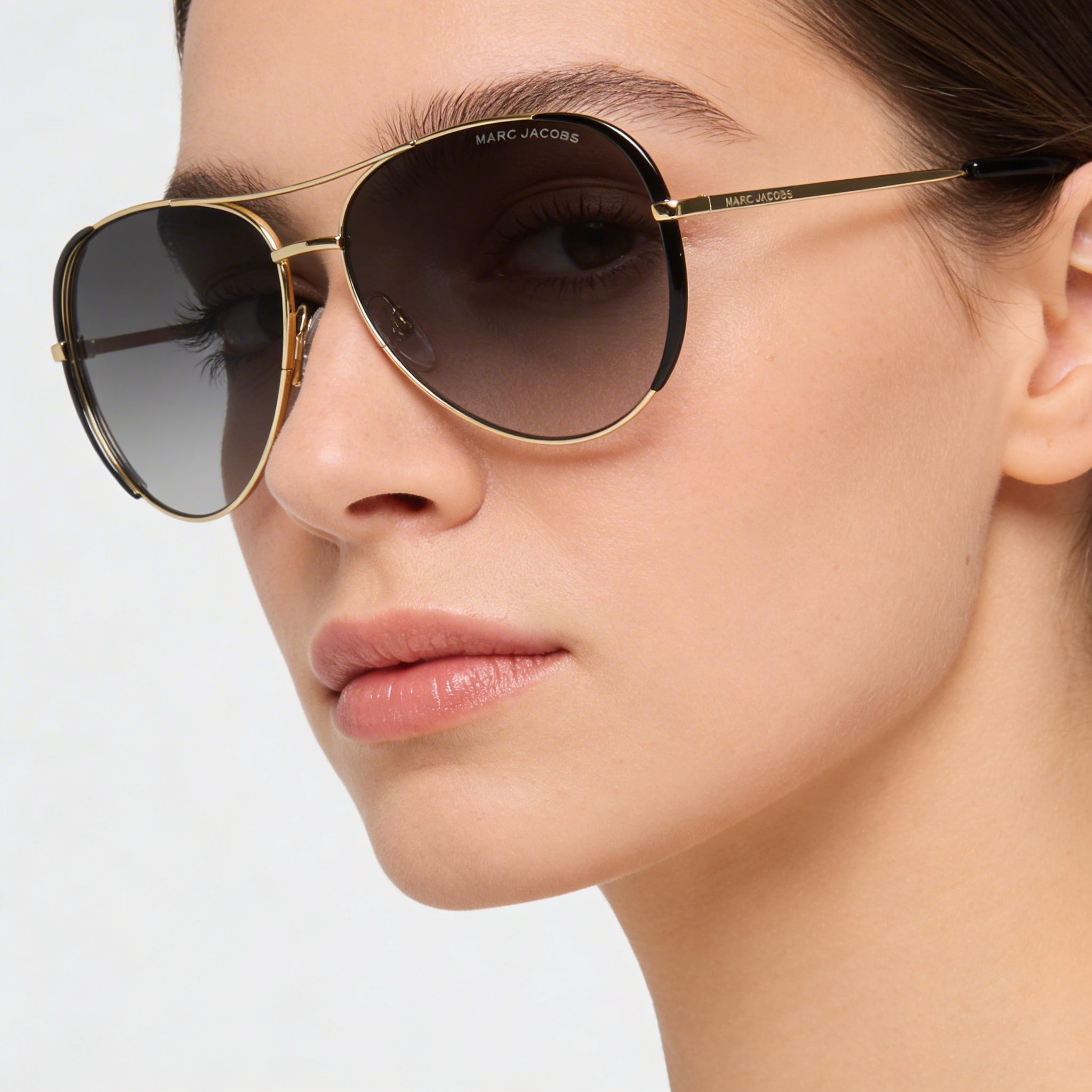 Marc Jacobs Modern Collection Women's Gold Black Metal Frame UV Protection Sunglasses with 59mm Lens Width, Photo 3