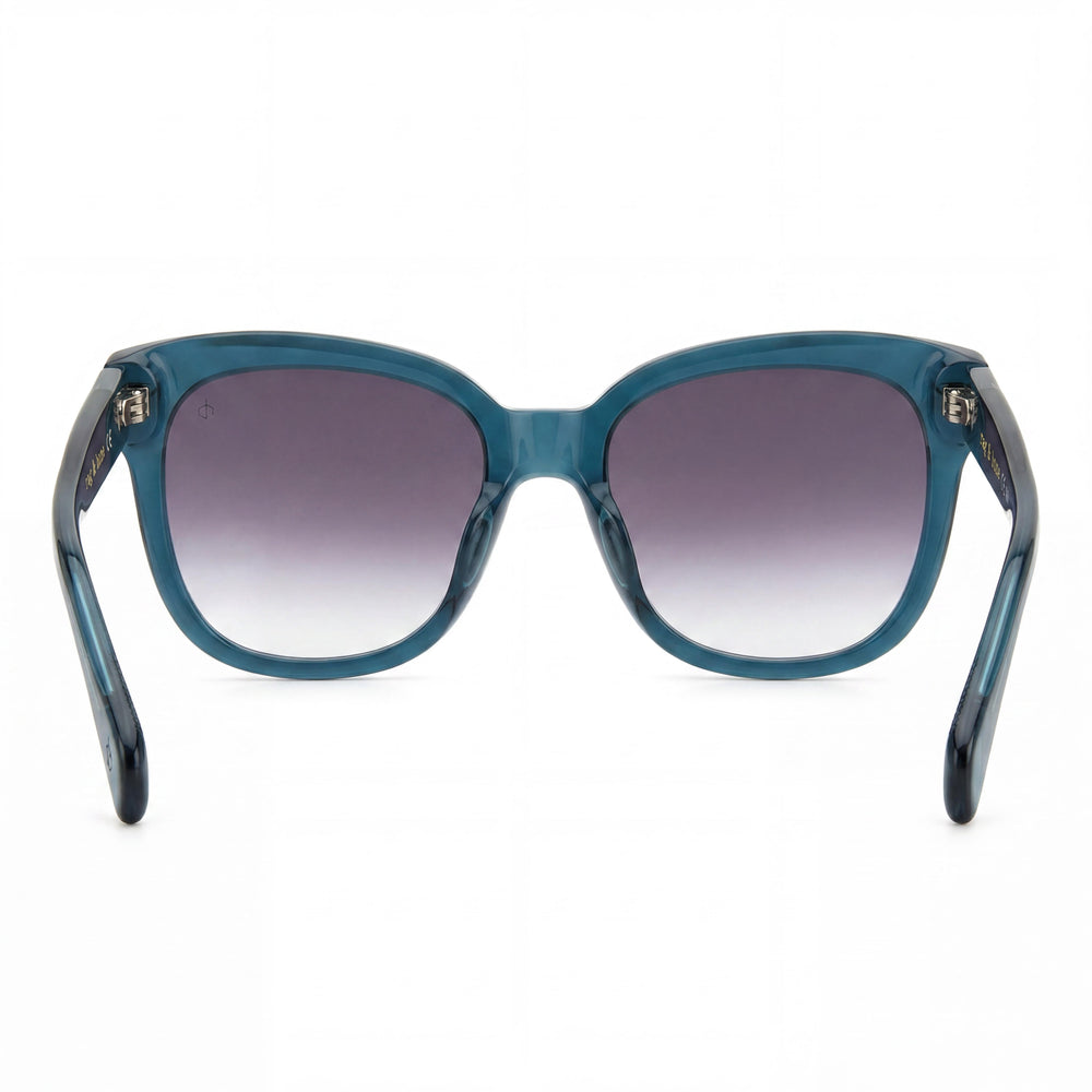 Gafas de sol informales Rag & Bone para mujer con montura de acetato verde y lentes de policarbonato gris de doble capa 55-18-145