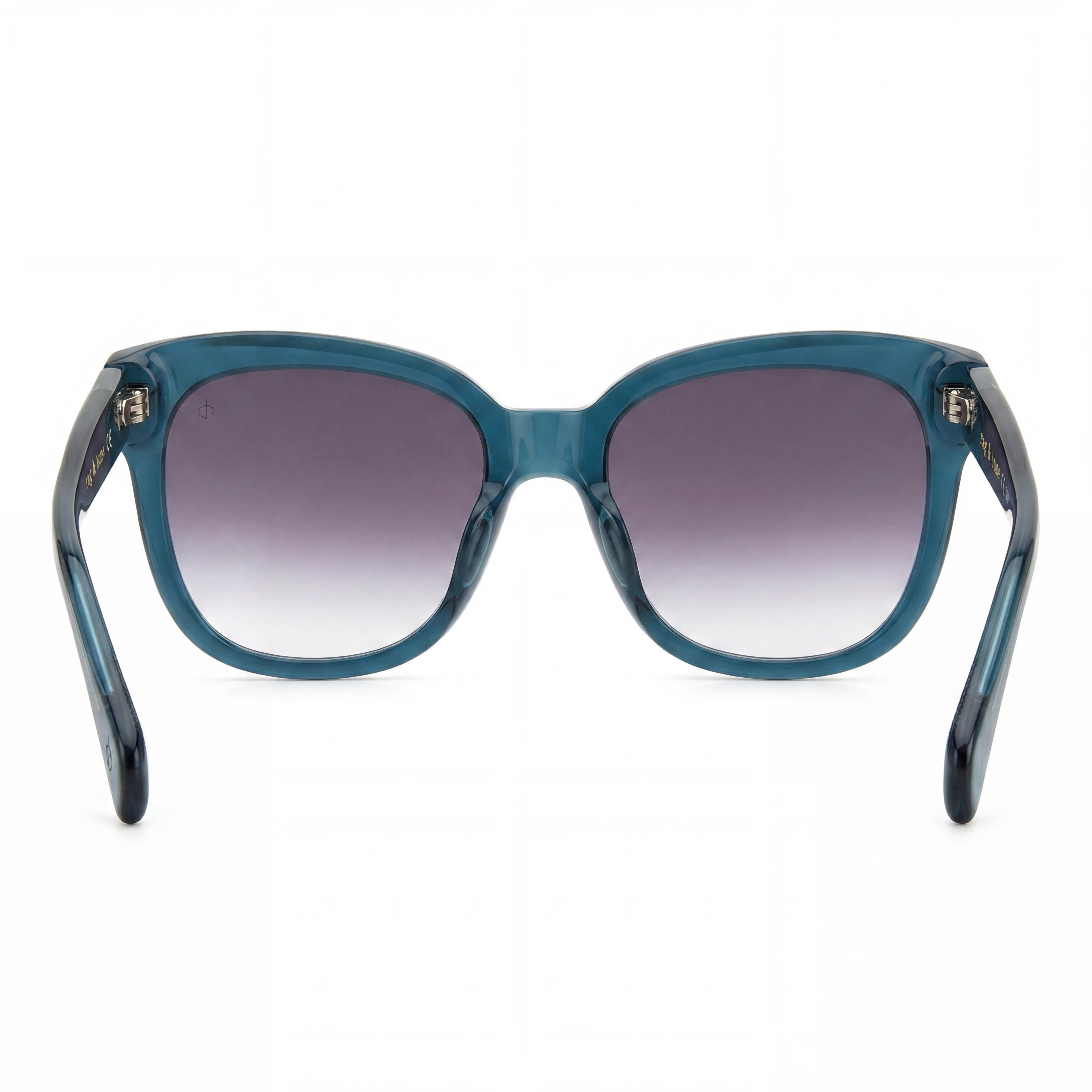 Gafas de sol informales Rag & Bone para mujer con montura de acetato verde y lentes de policarbonato gris de doble capa 55-18-145, Photo 3
