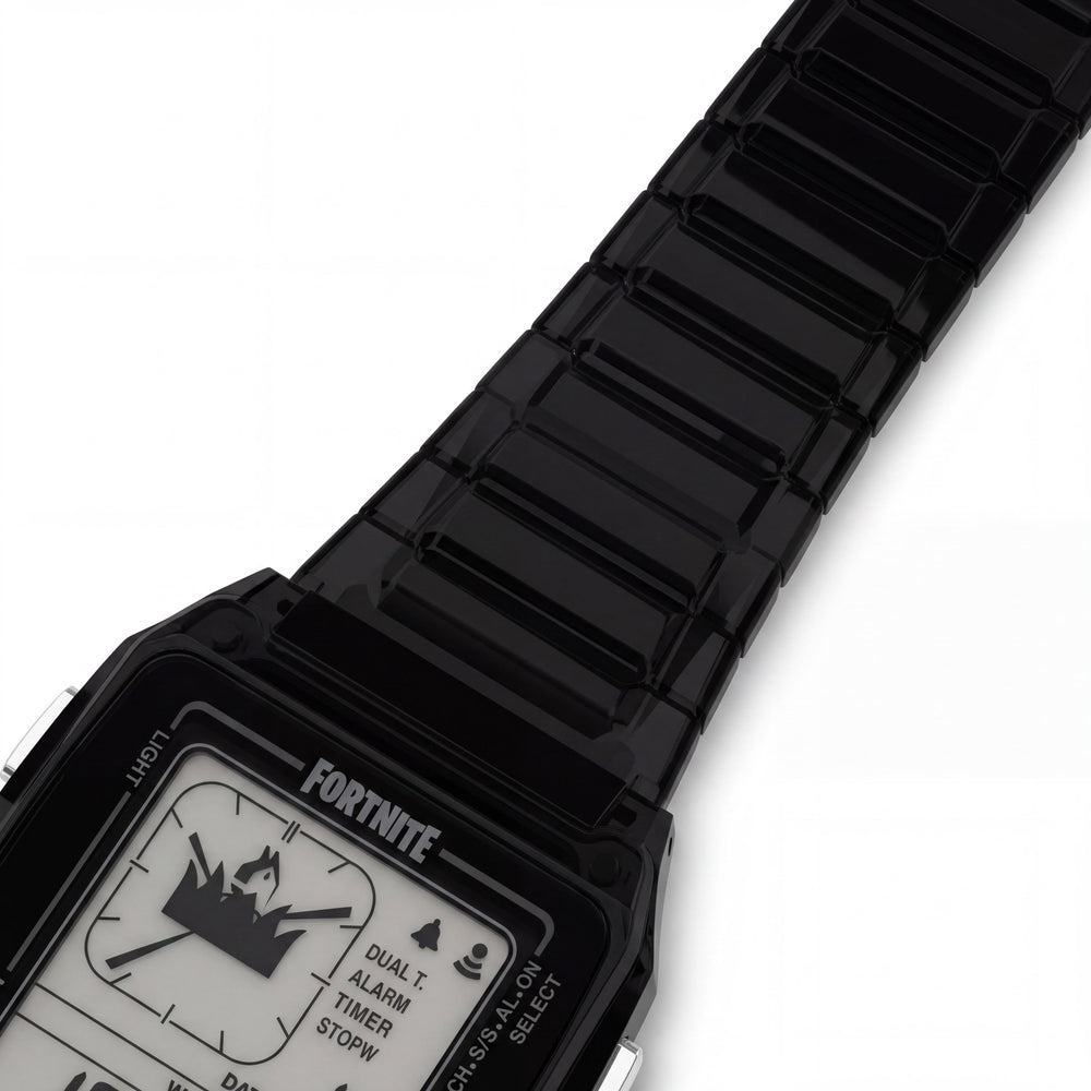 Timex Modern Q Timex LCA Fortnite Edition Reloj Unisex de Resina Negra Translúcida con Doble Pantalla Analógica-Digital y Resistencia al Agua