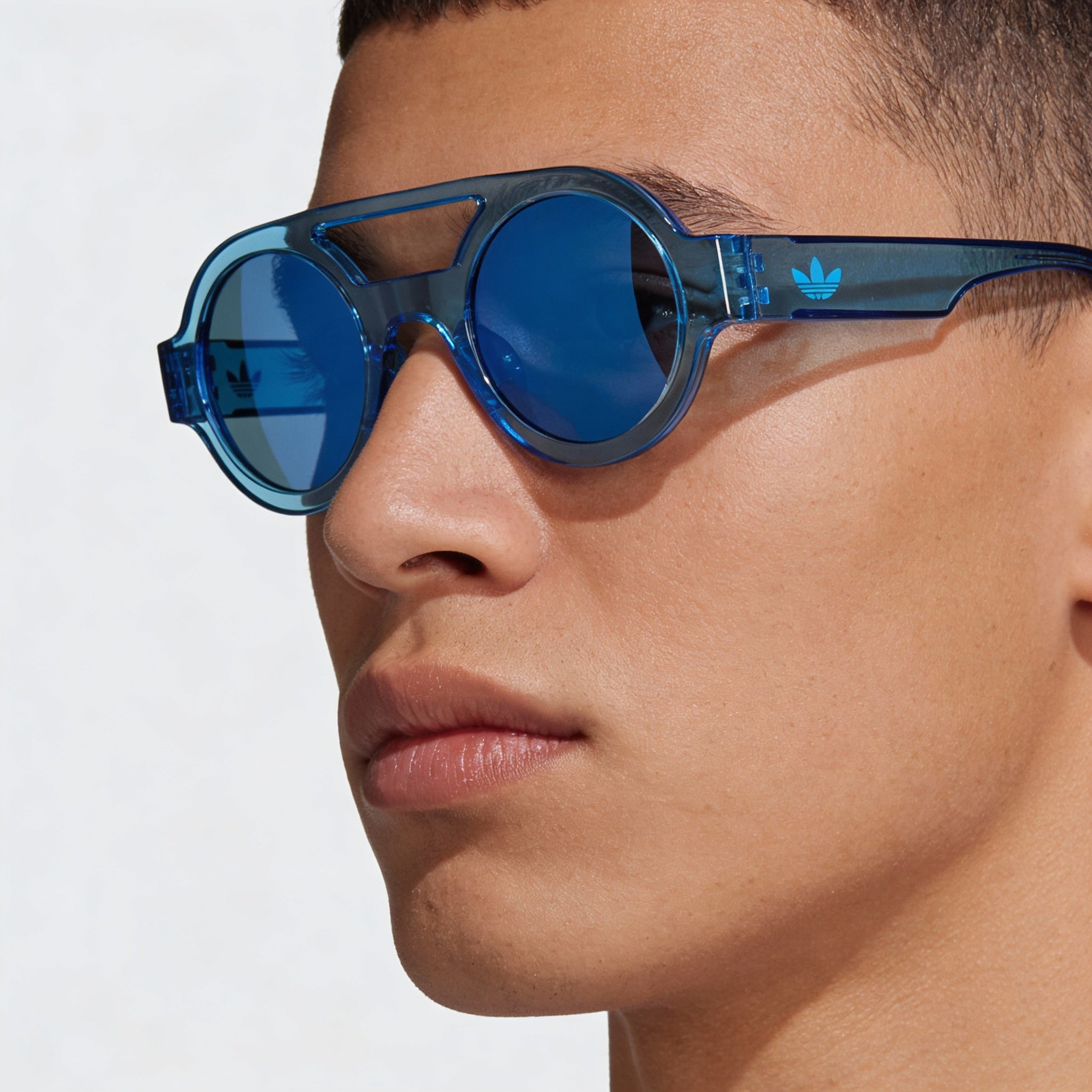 adidas Sports Unisex Multi-coloured Plastic Frame Blue Lens UV Protected Sunglasses, 47mm Lens Width, Photo 4