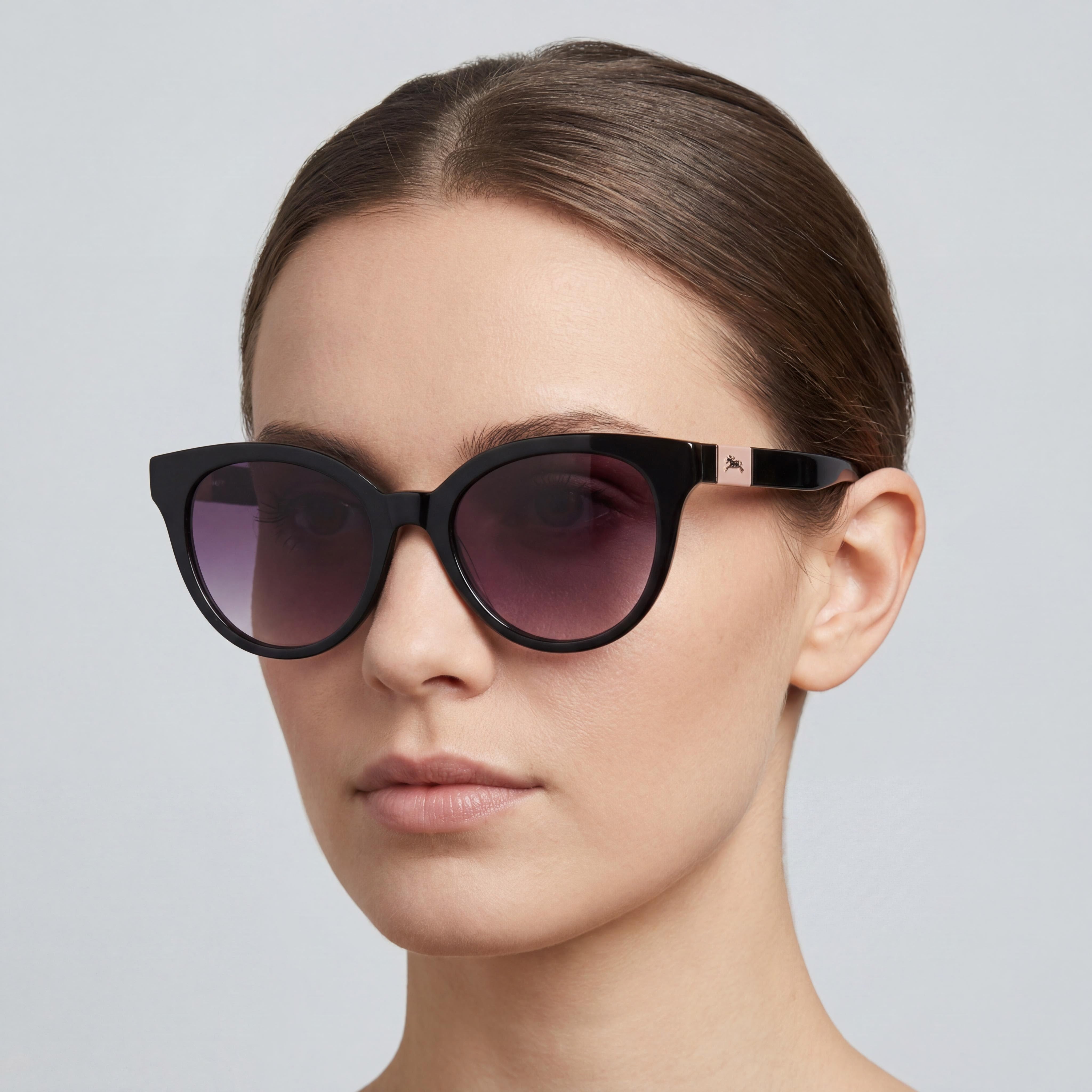 Gafas de sol Longchamp informales para mujer, montura de acero inoxidable en blanco y negro, lente negra con protección UV de 53 mm, Photo 4