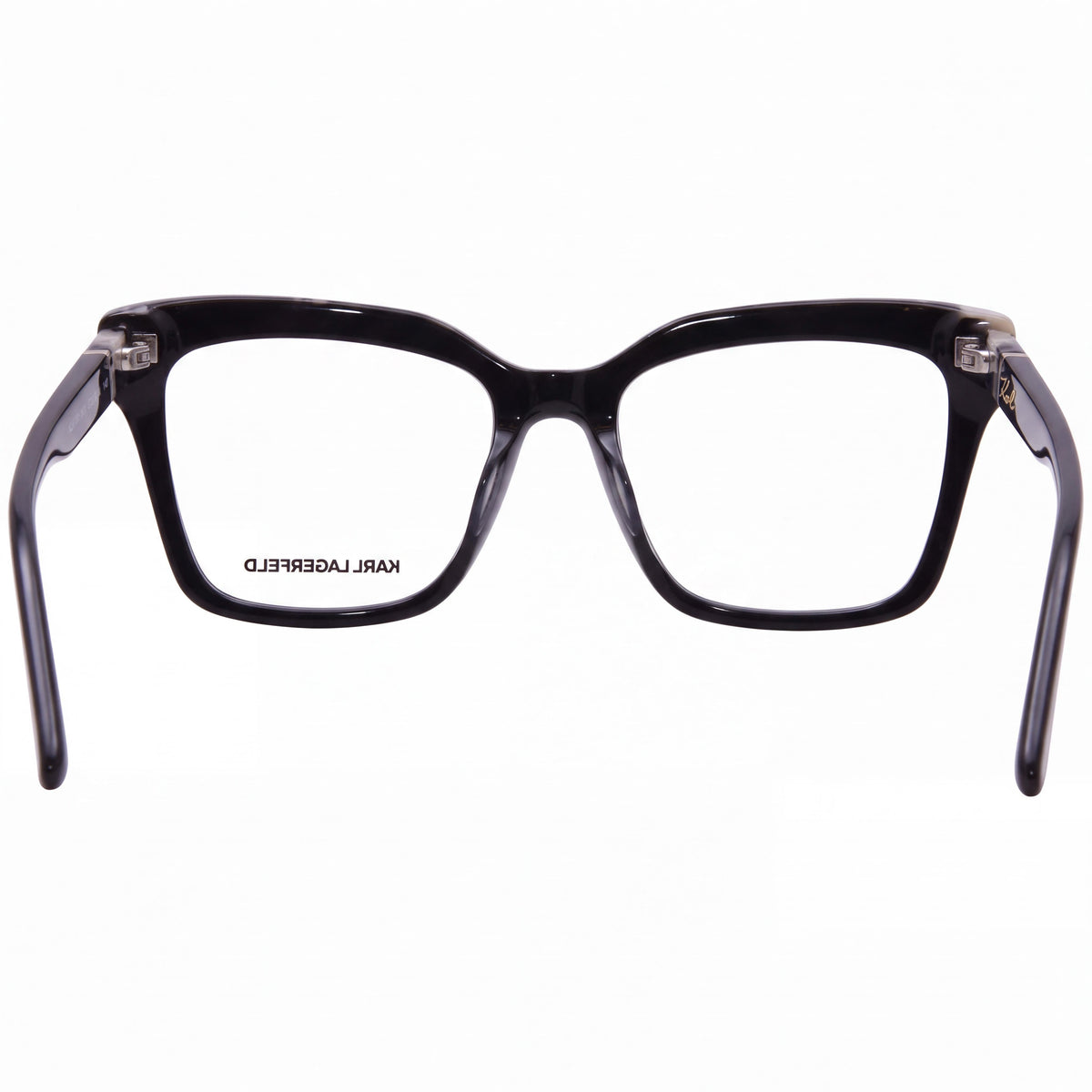 KARL LAGERFELD Kl6130 Women's Rectangle Style Eyewear with Acetate Frame in Black Marble Color, Size 52mm, Photo 4
