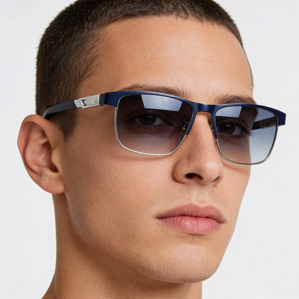 Adidas Sp5023 Men’s Metal Frame Eyeglasses in Matte Rhodium Blue, Lens 54mm, Bridge 15mm, Temple 140mm