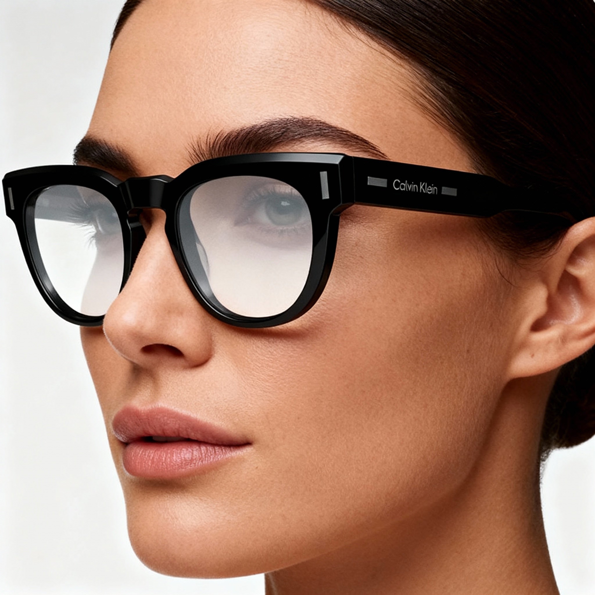 Calvin Klein Modern CK23542 Women's Black Acetate Frame Non-Polarized Polycarbonate Sunglasses 49-21-145mm, Photo 3