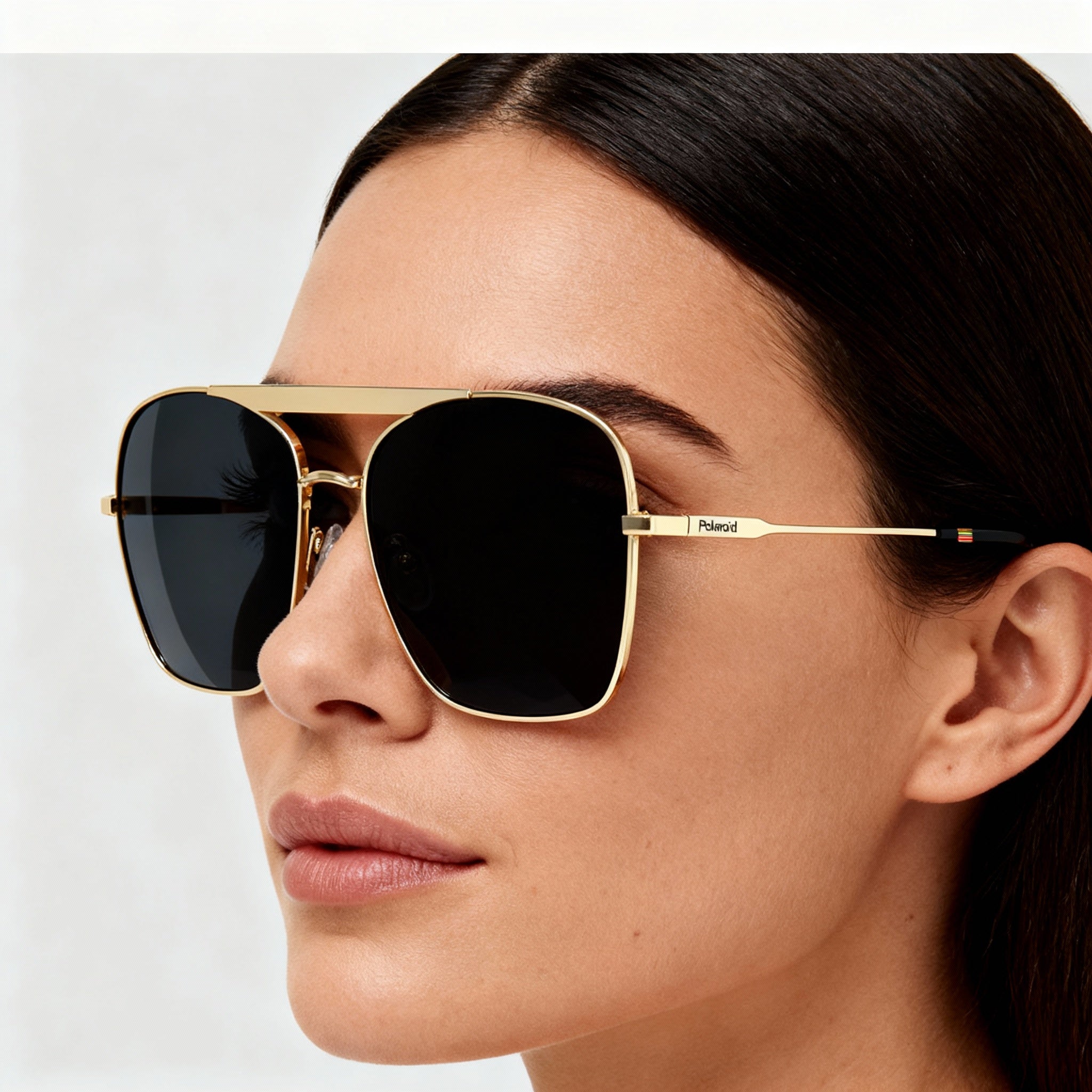 Polaroid Modern Women's Alloy Steel Frame Grey Polarized Polycarbonate Lens Sunglasses 59-16-145, Photo 4