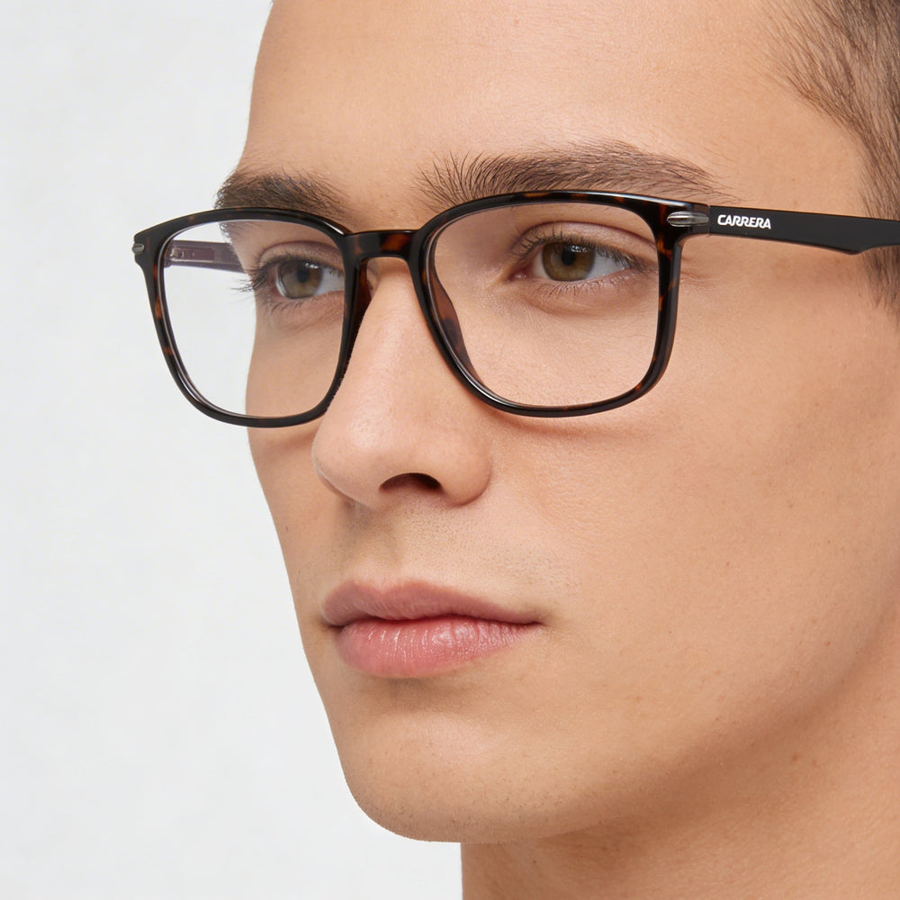 Carrera Modern Unisex Sunglasses featuring a Plastic Frame and Polycarbonate Non-Polarised Havana Lenses, 53mm