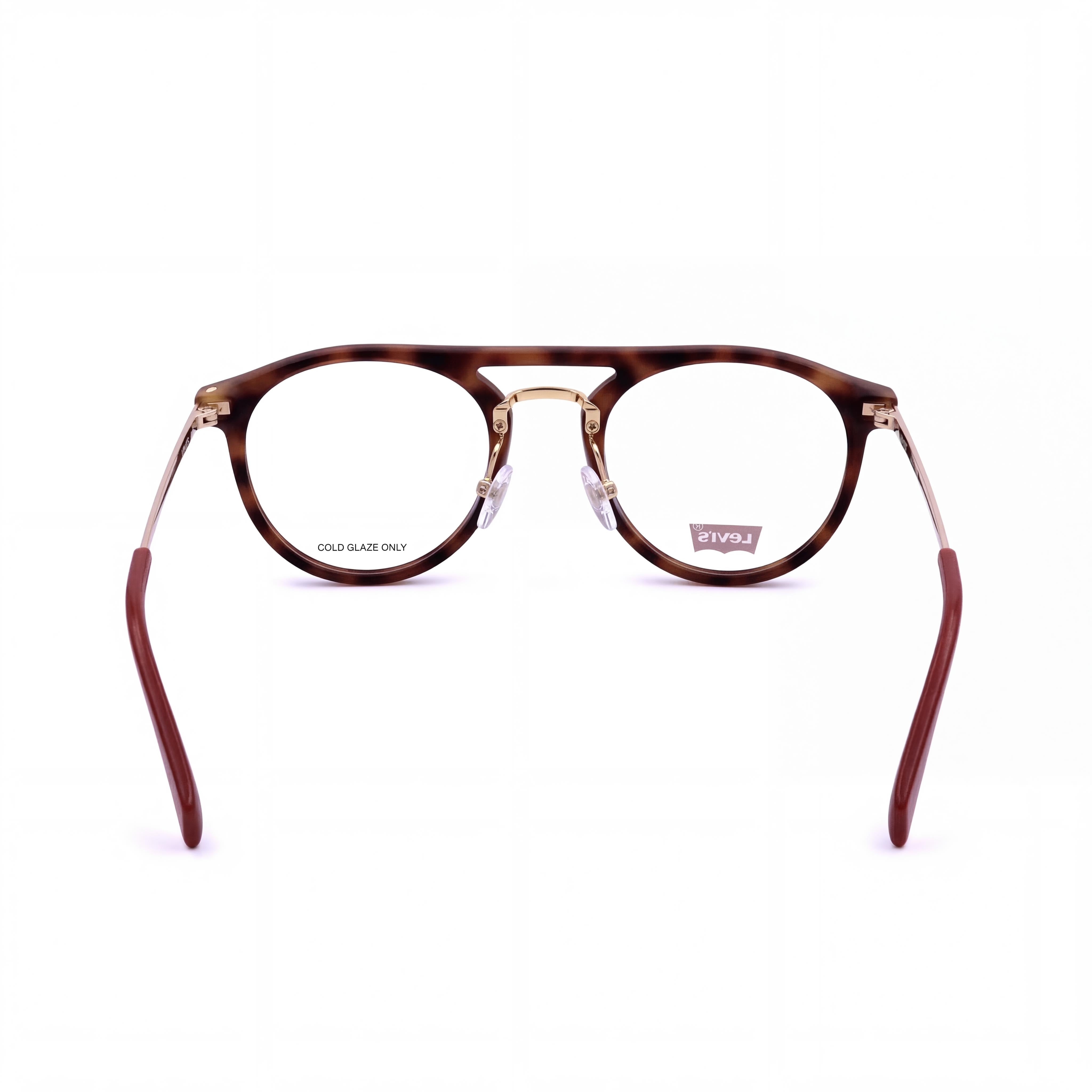 Levi's Eyewear Women's Round Oval Havana Red Polyamide Injected 51mm Clear Demo Lenses, Prescription Ready, Photo 3
