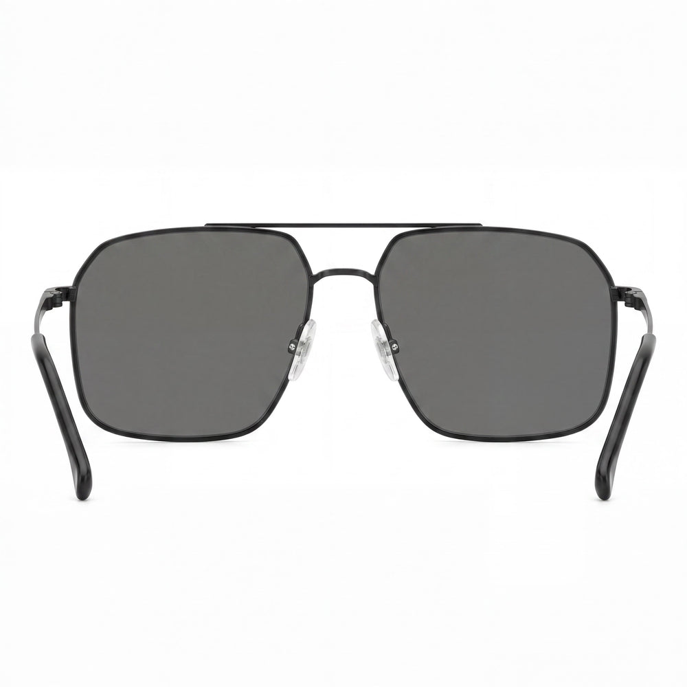 Gafas de sol Carrera Casual para hombre con montura de acero inoxidable en negro mate, lentes polarizadas grises UV 400 59-16-145